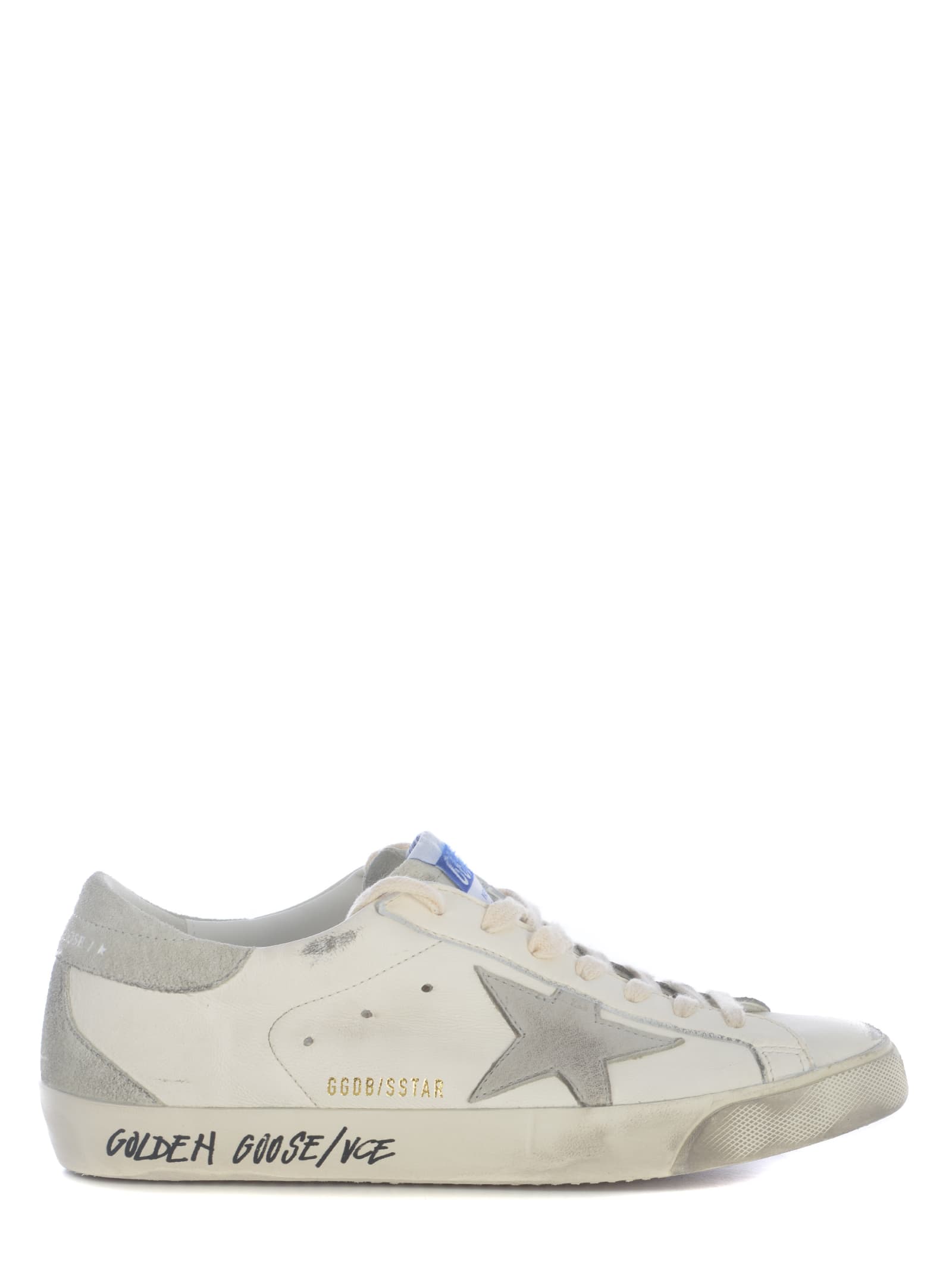 Golden Goose Sneakers  Super Star Made Of Leather In Bianco Grigio