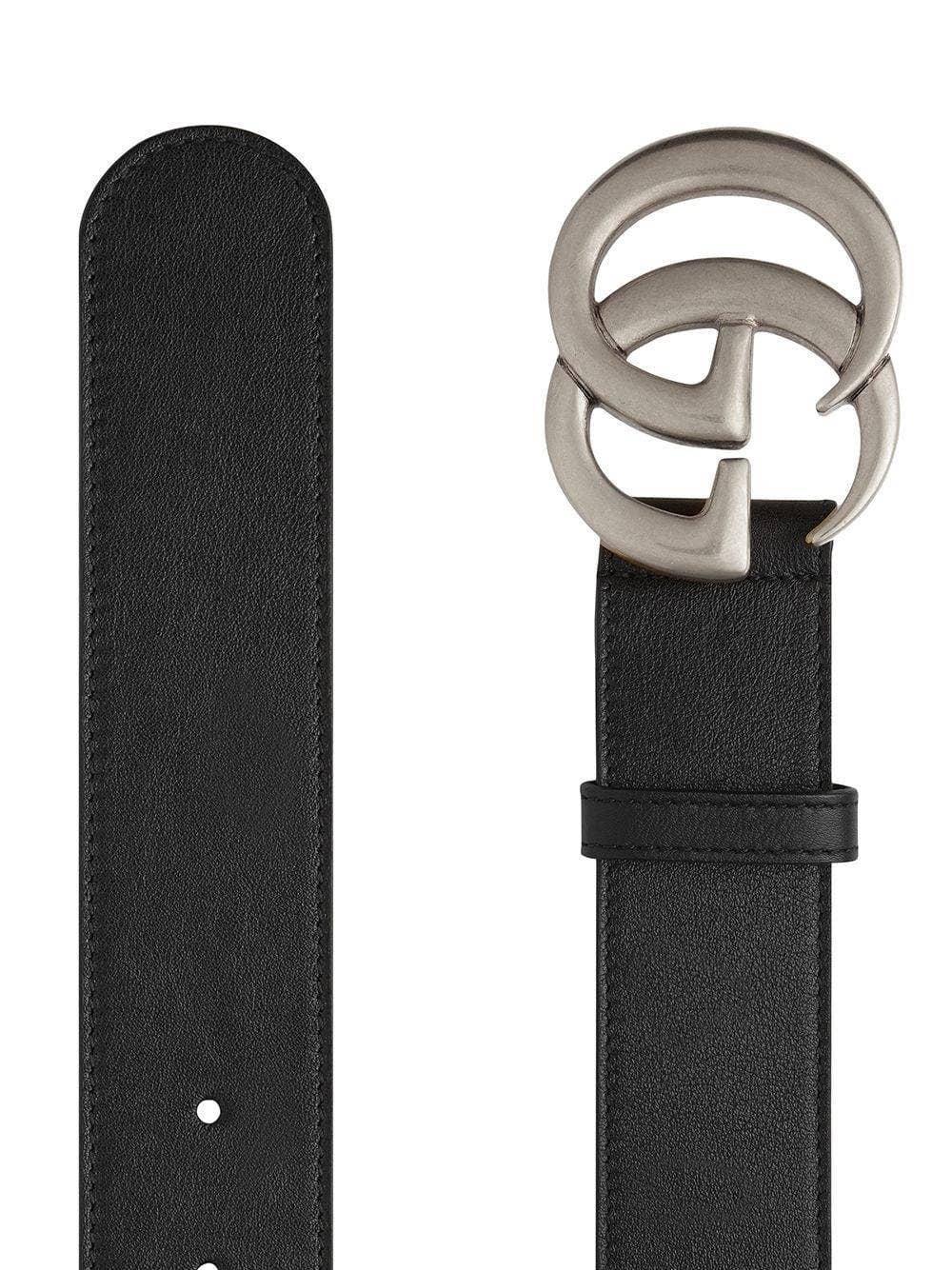 Shop Gucci Double G Buckle Belt In Black