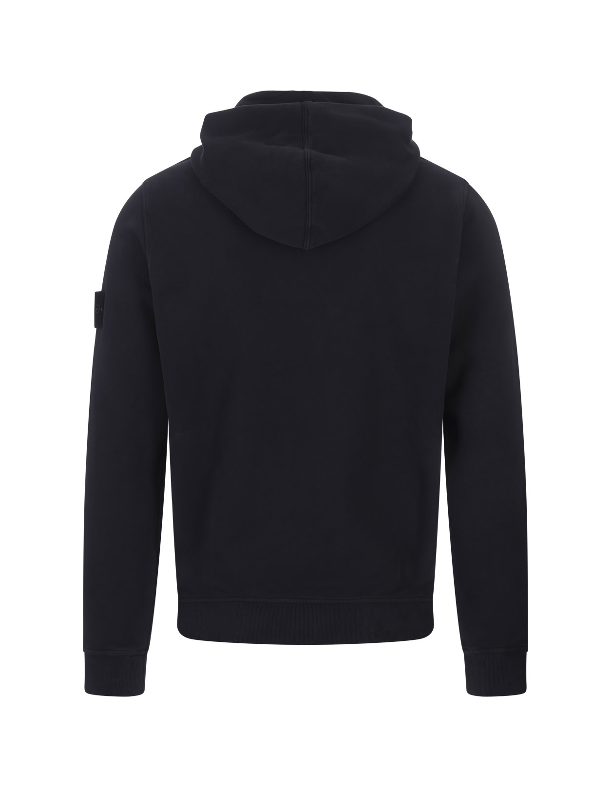 Shop Stone Island Hoodie In Navy Blue Gauzed Cotton