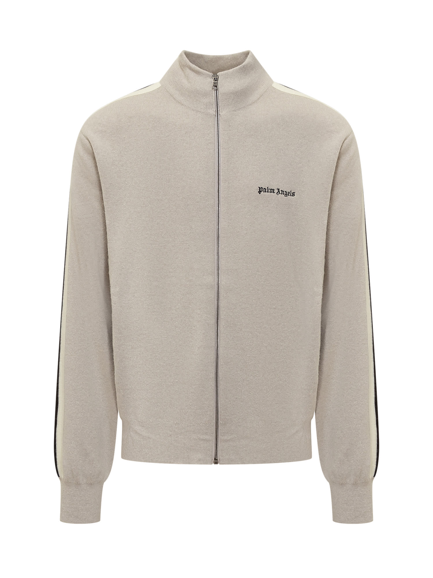 Shop Palm Angels Sweatshirt With Logo In Light Beige