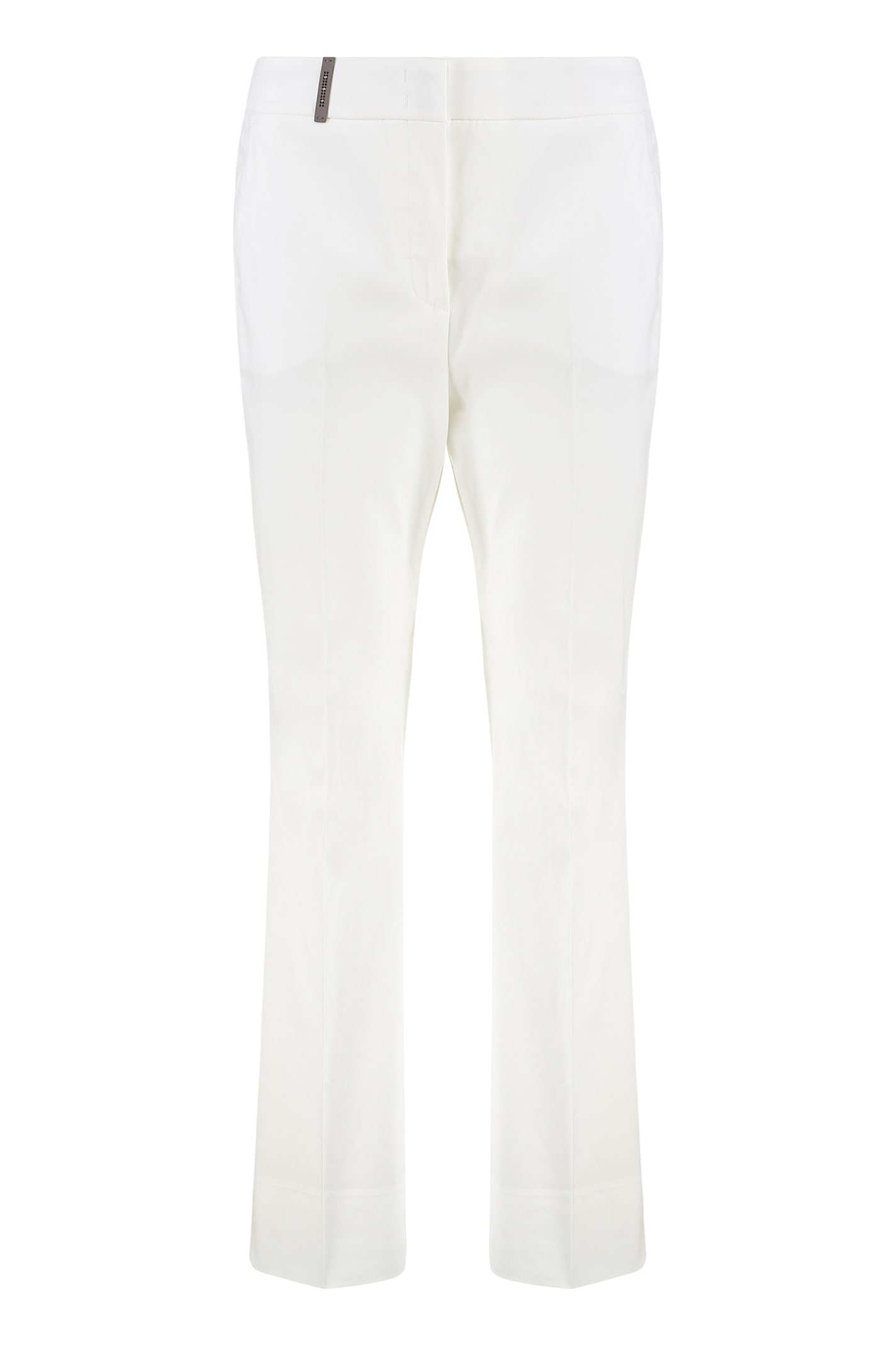 Peserico Cotton Trousers Belt Loops In White