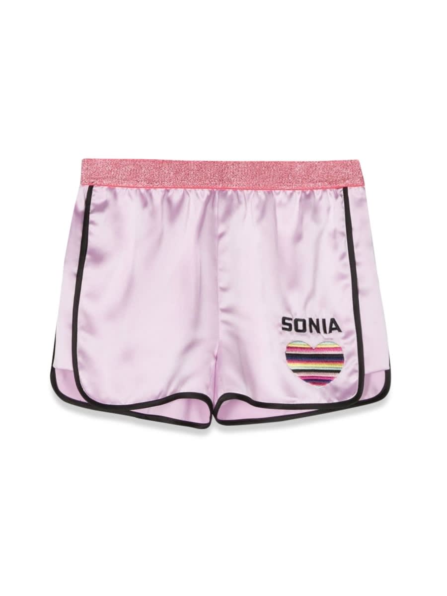 Sonia Rykiel Kids' Heart Logo Shorts In Lilac