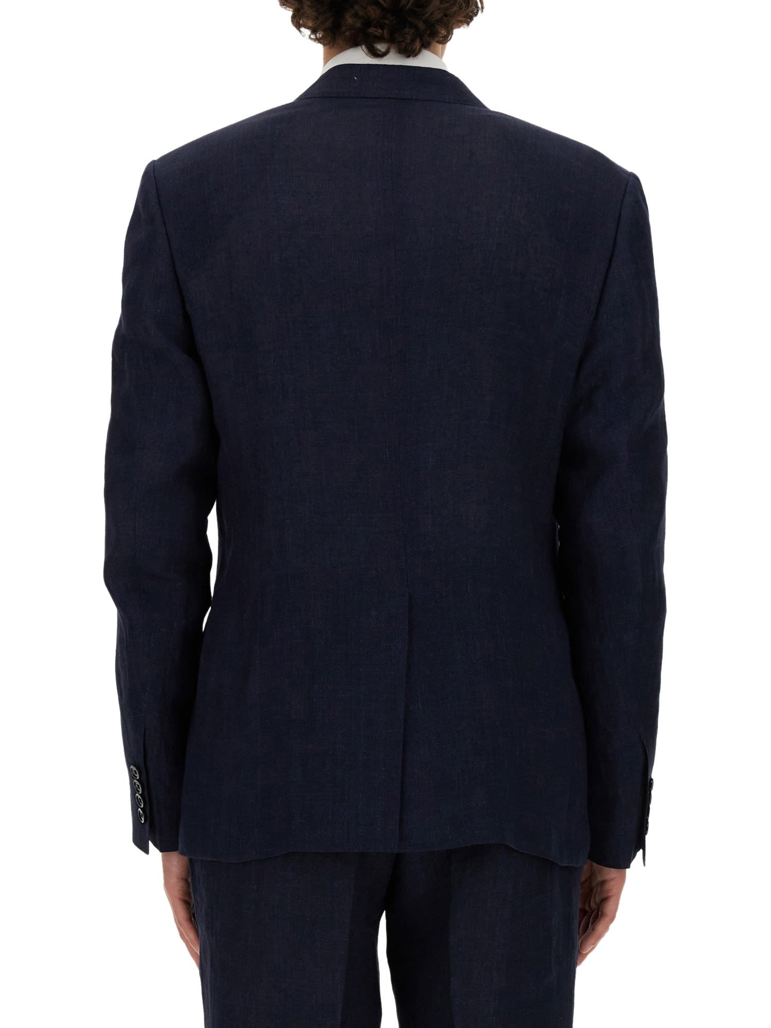 Dolce & Gabbana Double-breasted Virgin Wool Blazer In Blu