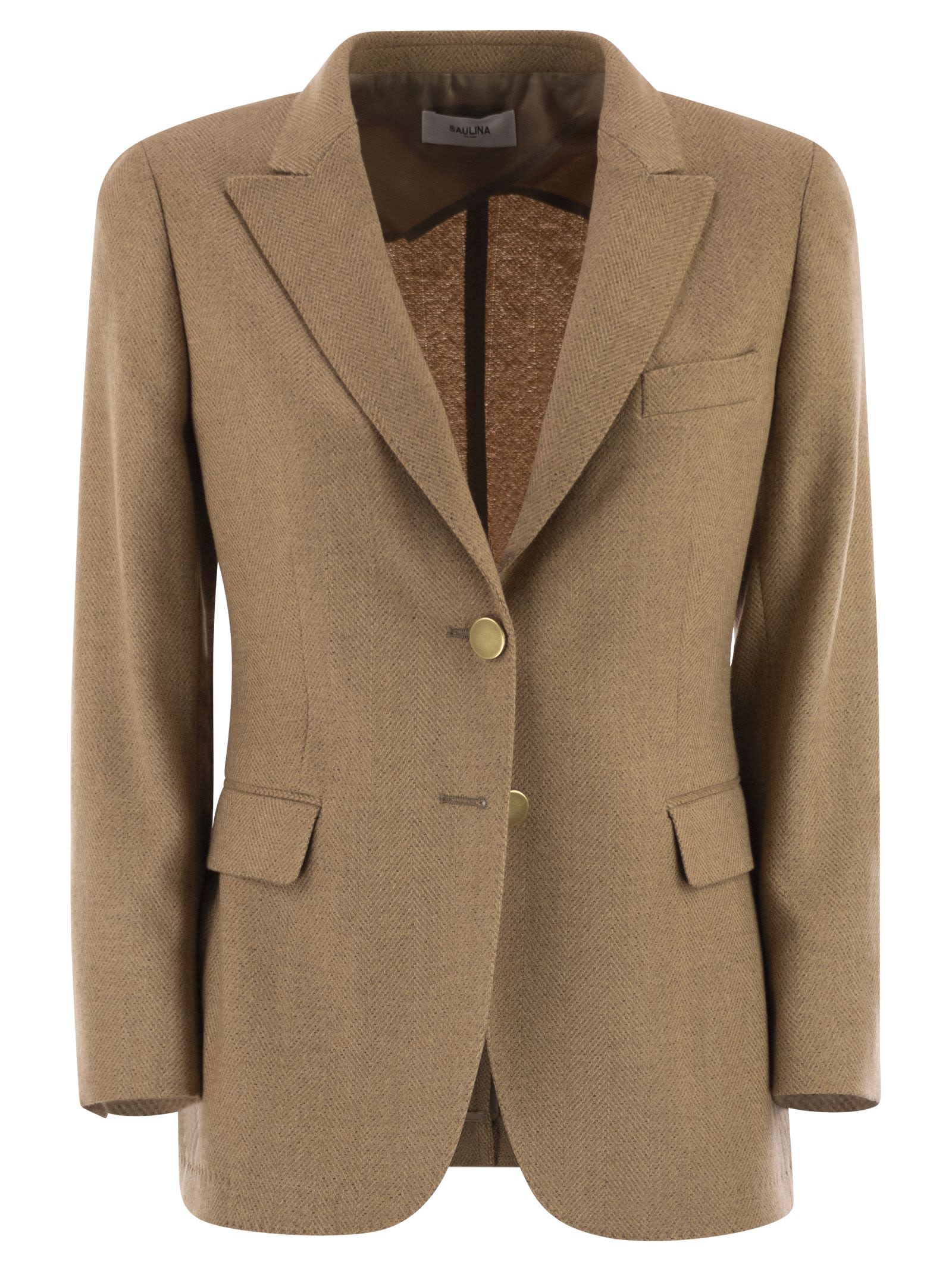 Saulina Milano Angelica - Two-button Blazer In Brown