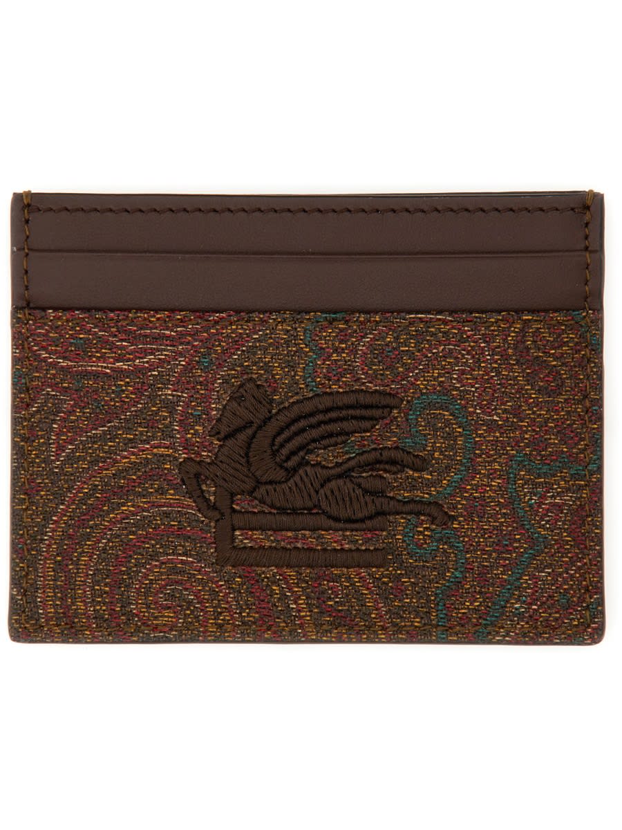 Shop Etro Paisley Print Card Holder In Multicolour