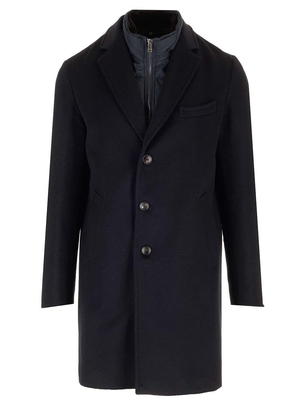 Shop Barba Napoli Ingle-breasted Wool And Cashmere Coat In Blue