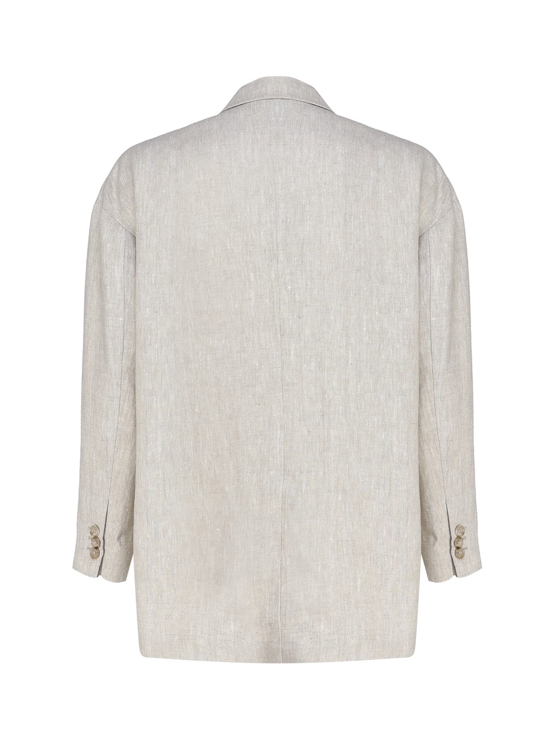 Shop Dolce & Gabbana Single-breasted Jacket In Linen And Viscose In Grey