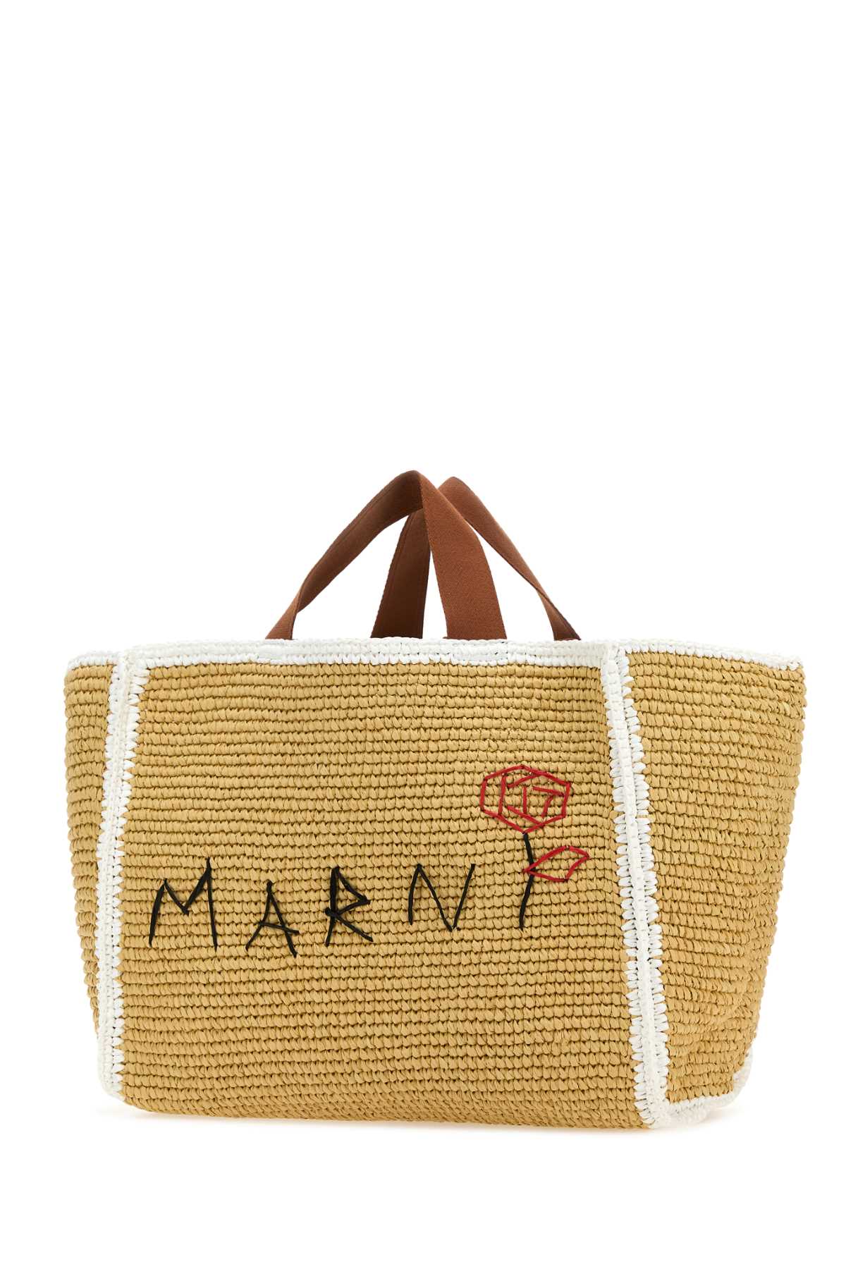Shop Marni Raffia Shopping Bag In Zo761