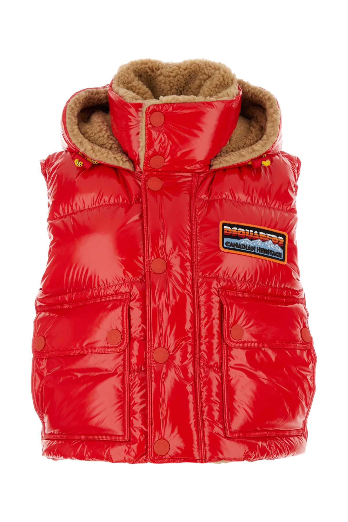 Red Vynil Puffer Down Jacket