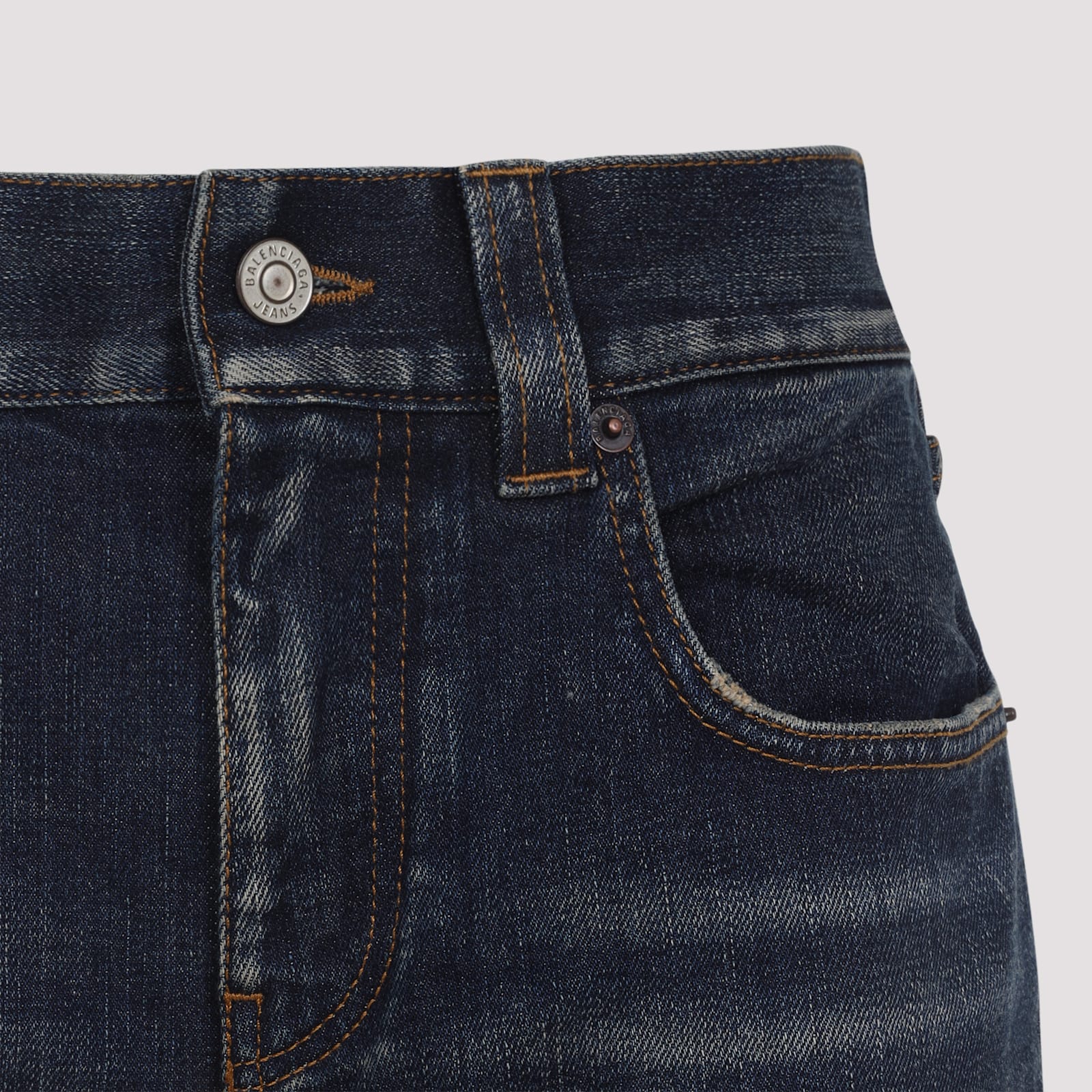 Balenciaga Blue Cotton-blend Clothing Jeans In Blue