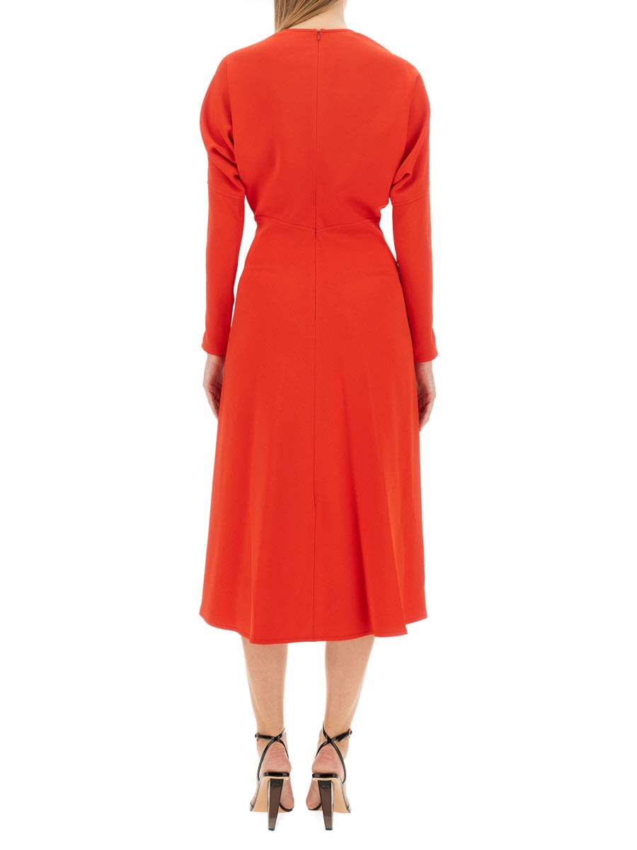 Shop Victoria Beckham Dolman Midi Dress In Red