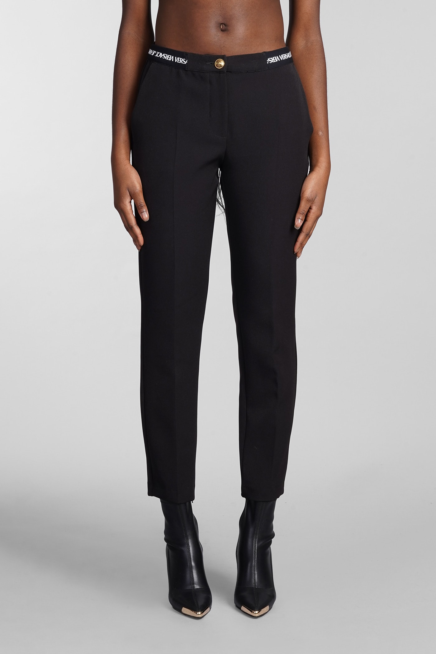 Versace Jeans Couture Pants In Black Polyamide