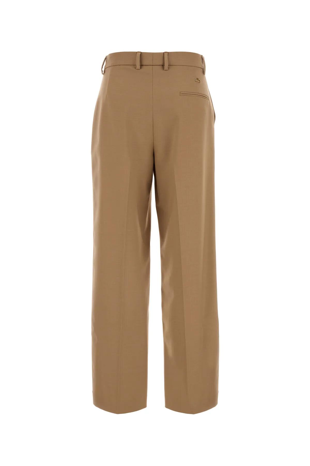 Shop Blumarine Camel Stretch Twill Pant In Neutrals