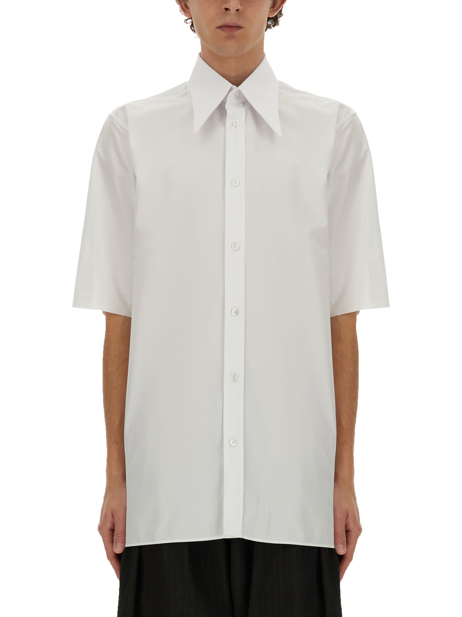 Shop Maison Margiela Short-sleeved Shirt In White