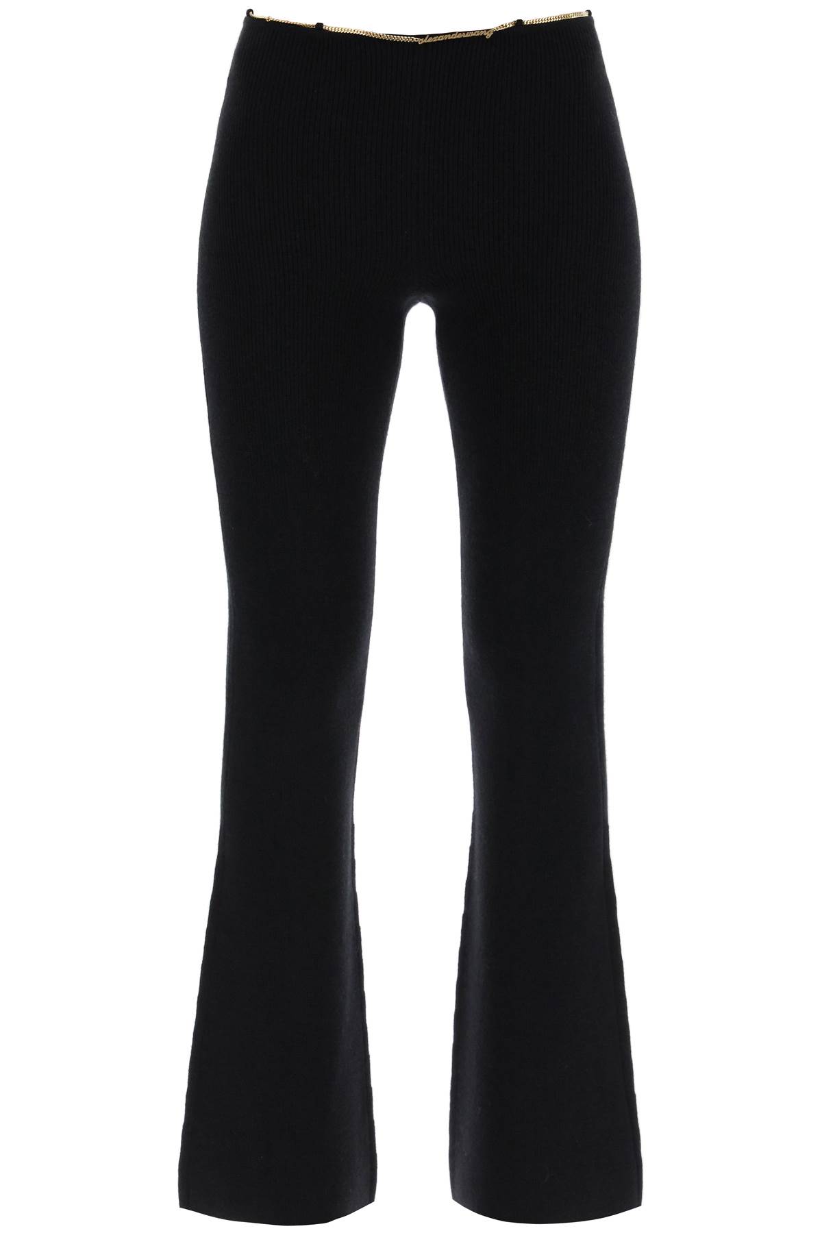 Shop Alexander Wang Knit Pants With Chain Detail In Black (black)