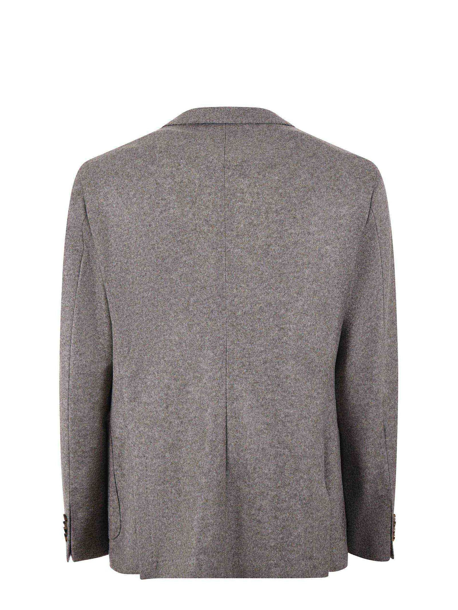 Shop Hugo Boss Jacket In Wool Jersey In Beige Melange