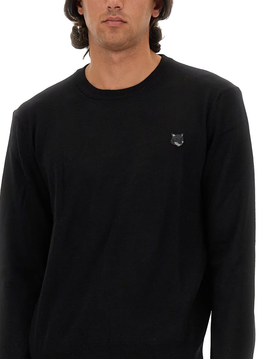 Maison Kitsuné Bold Fox Head Patch Regular Jumper In Black