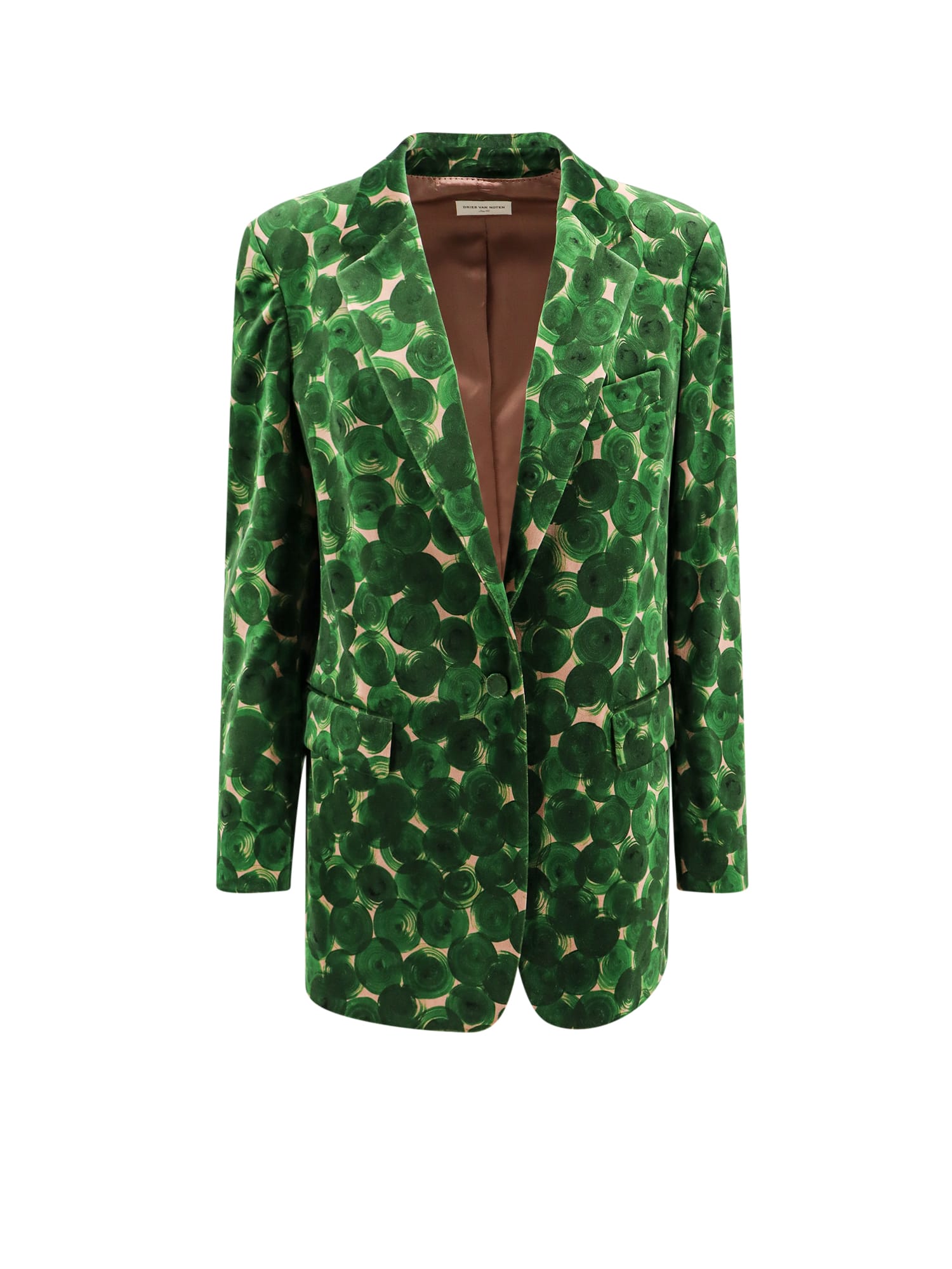Dries Van Noten Red Single-breasted Jacket In Wool In Green
