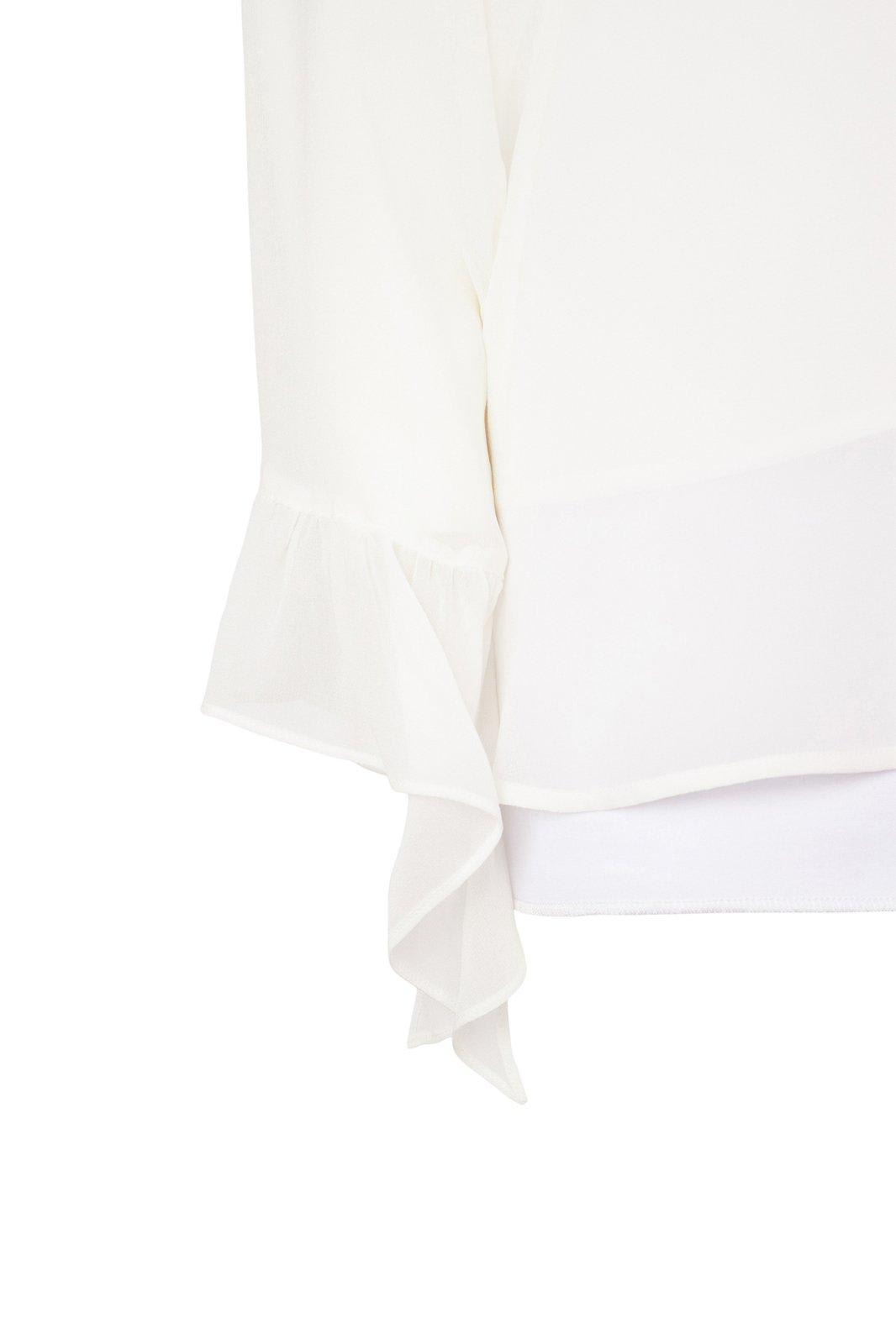 Shop 's Max Mara Ruffled Long-sleeved Top In White
