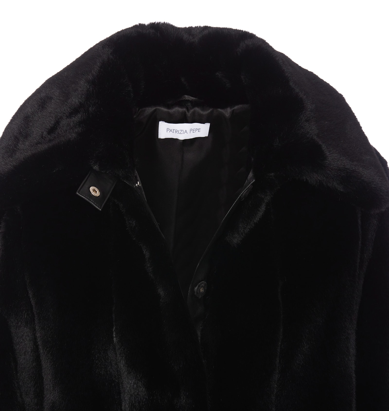 Shop Patrizia Pepe Fake Fur Jacket In Black