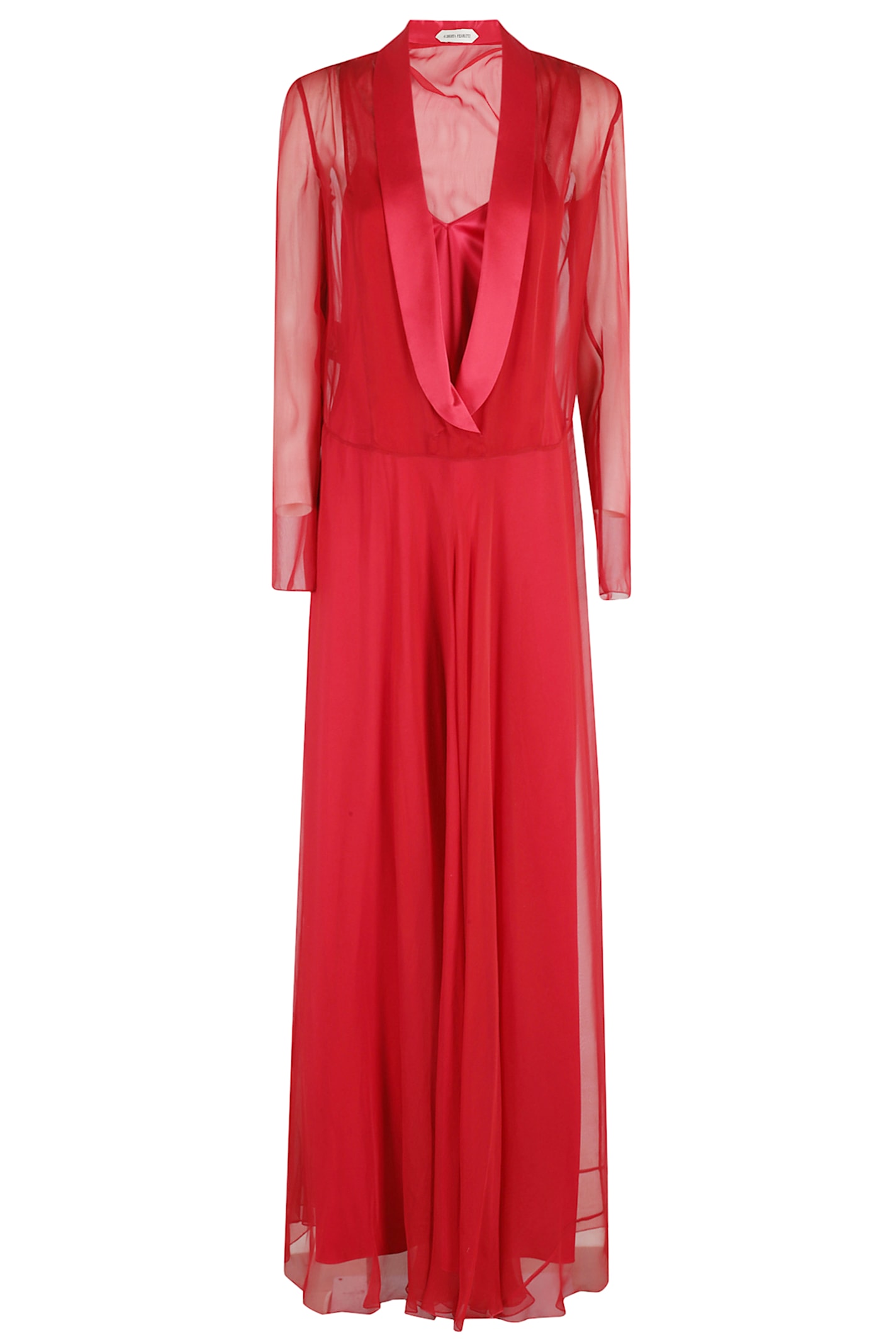 Alberta Ferretti Long Sleeve Dress In Red
