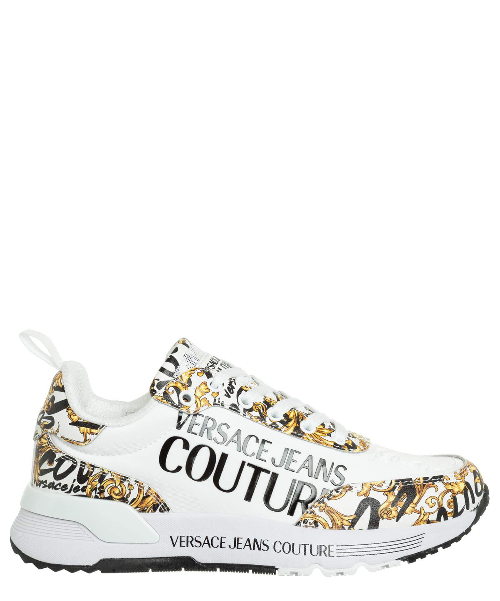 Versace Jeans Couture Dynamic Logo Brush Couture Leather Sneakers