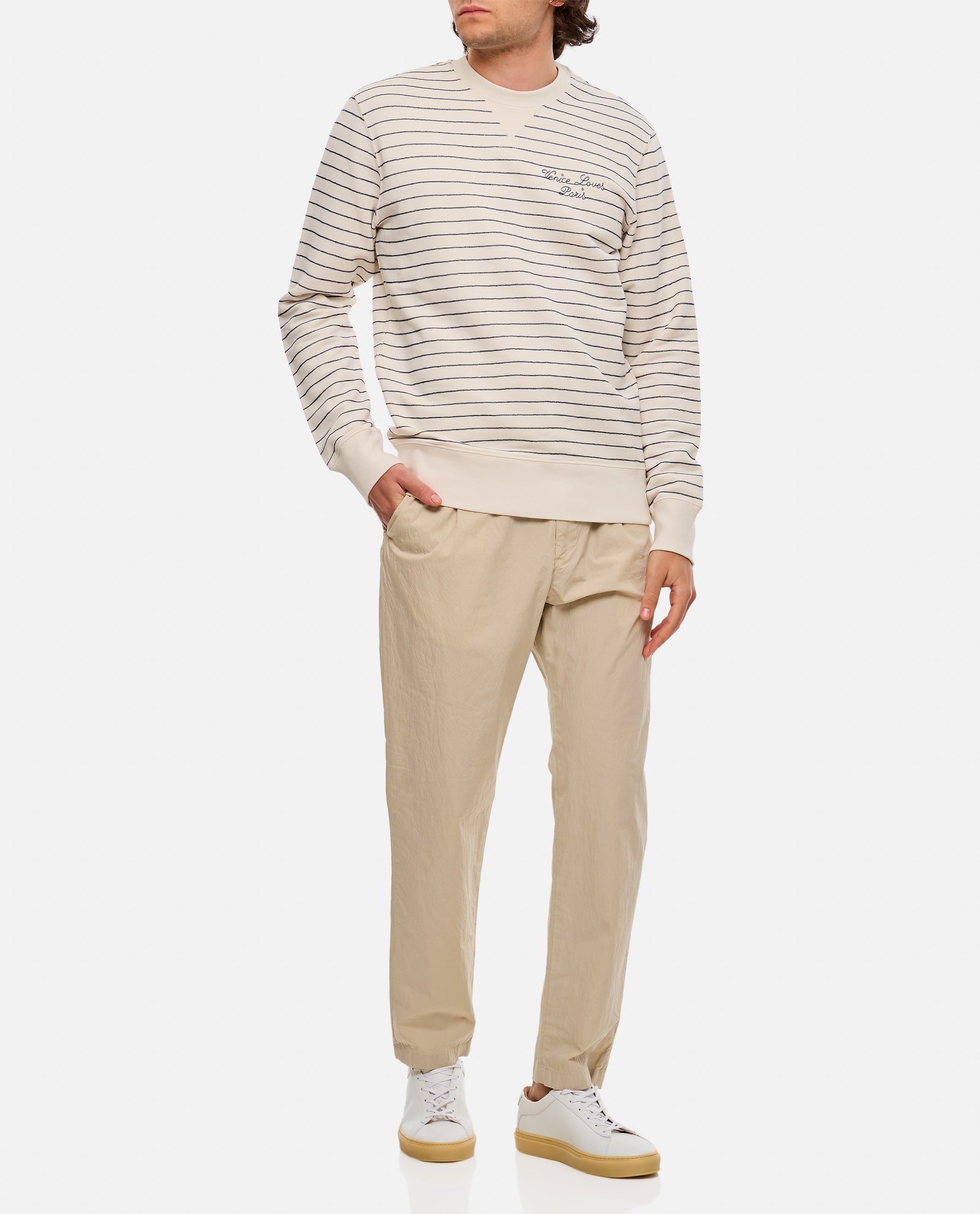 Shop Closed Vigo Tapered Cotton Trousers In Beige