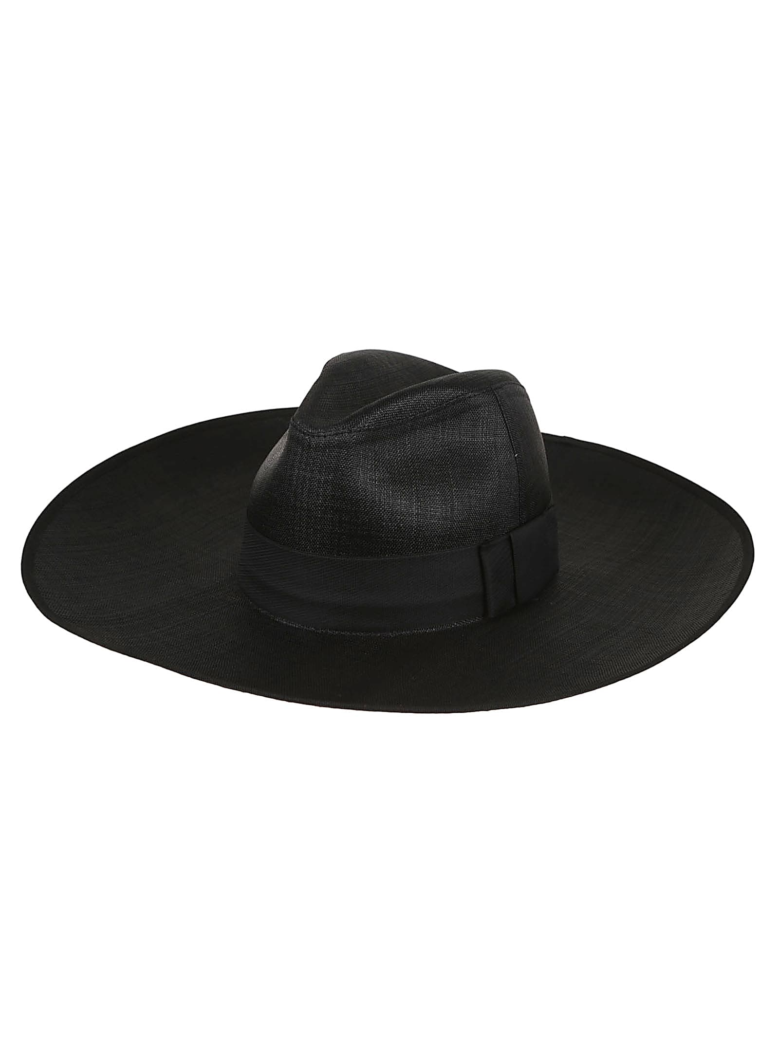 Bow-detailed Wide Brim Trilby