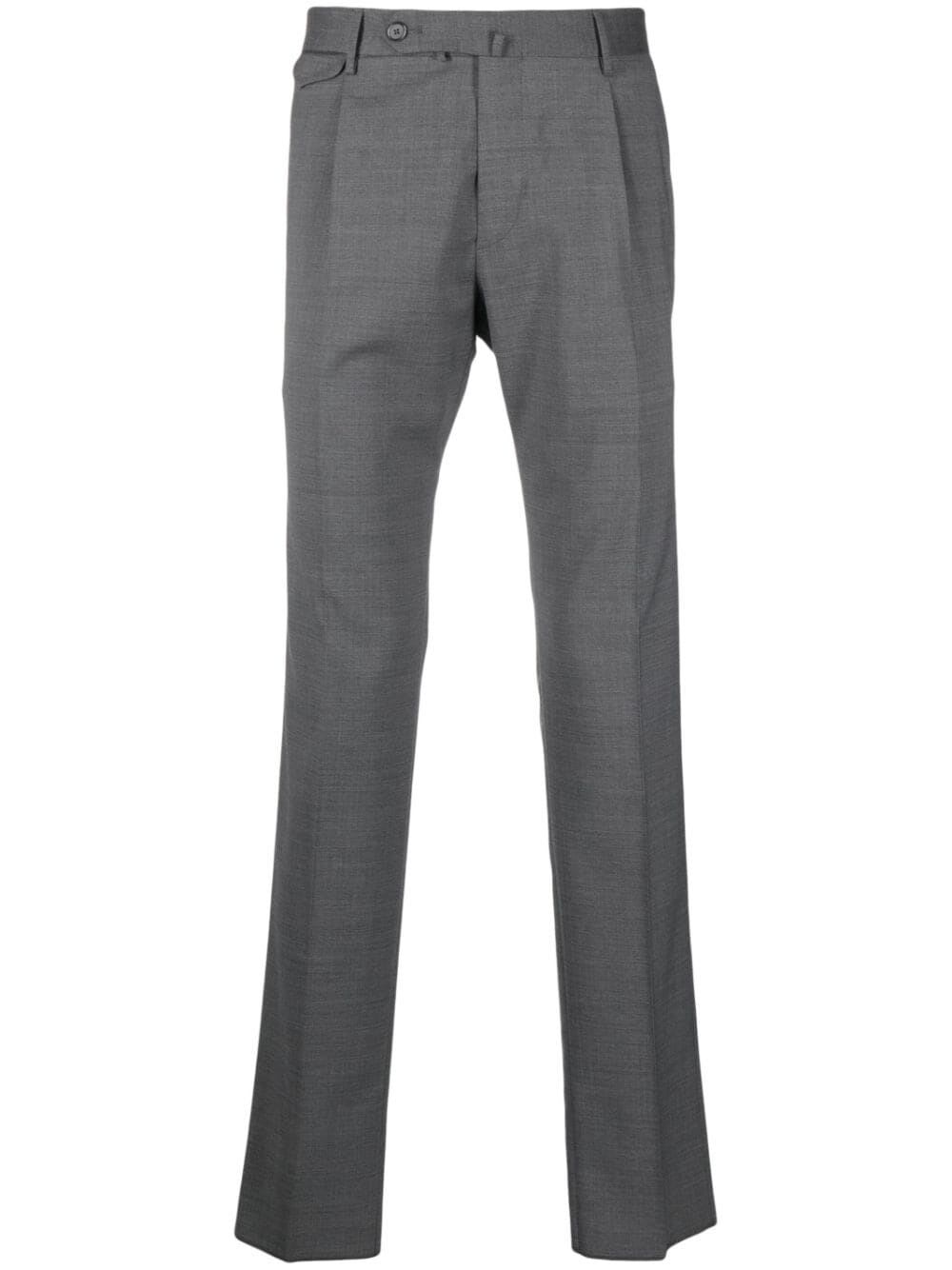 Shop Tagliatore Classic Trousers With Pences In Medium Grey