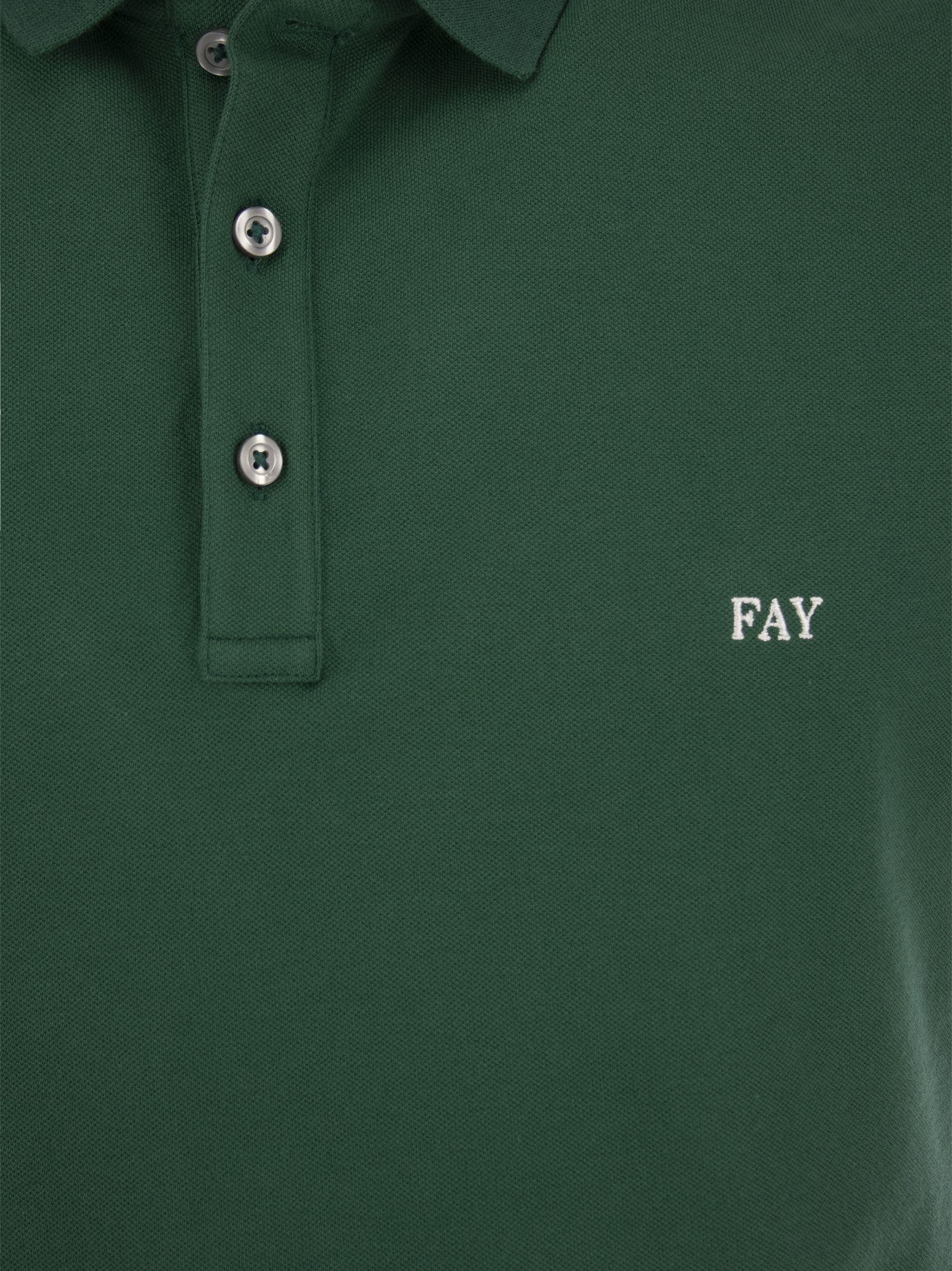 Shop Fay Stretch Polo Shirt In Green