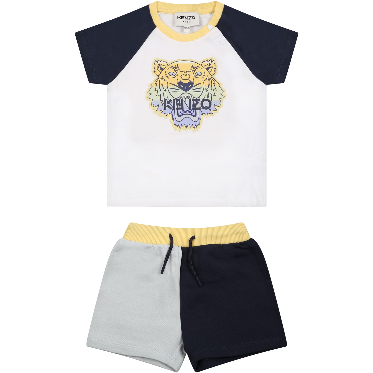 KENZO MULTICOLOR SET FOR BABY BOY WITH ICONIC TIGER