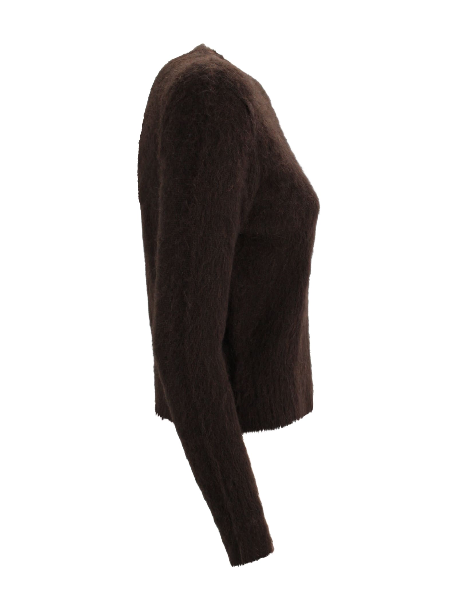 D Exterior Mohair Crew Neck Sweater In Multi