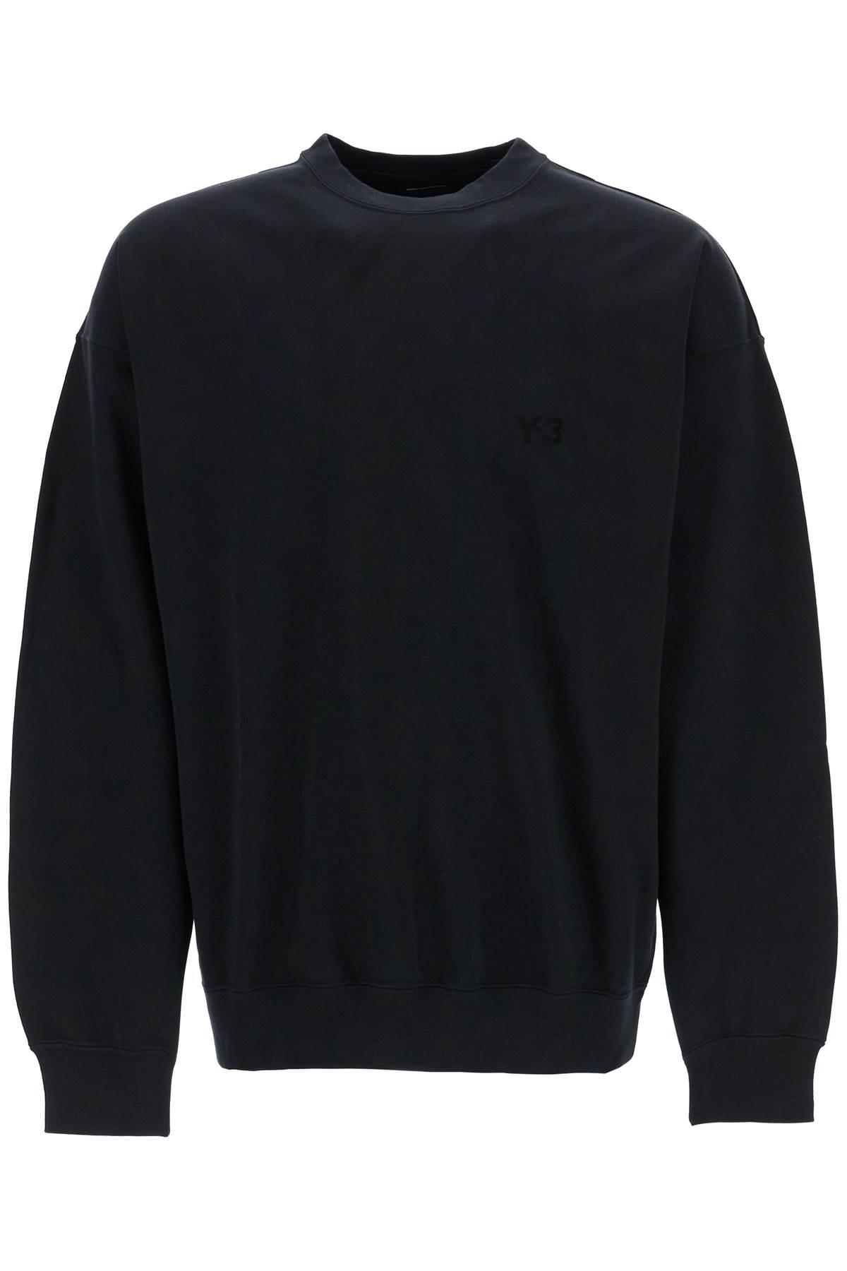 Black Cotton Crewneck Sweatshirt With Tone-on-tone Logo