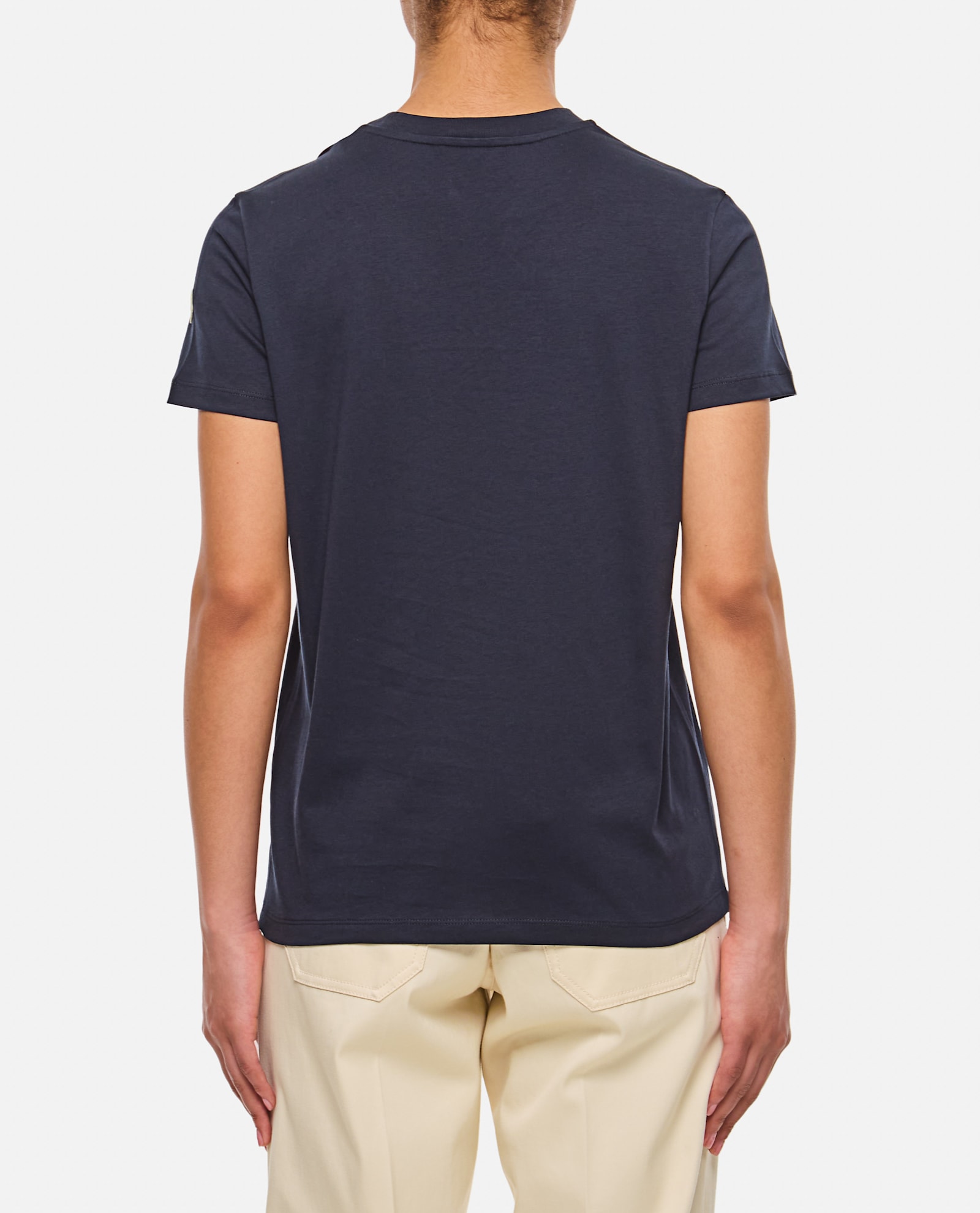 Moncler Women Logo T-shirt In Blue