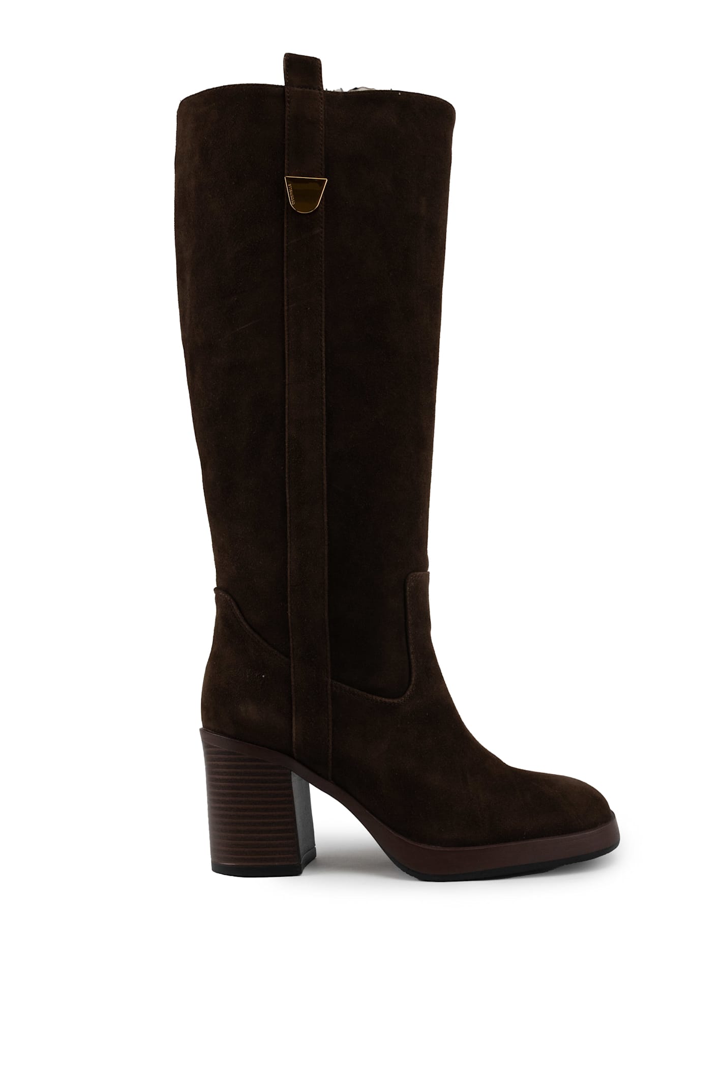 Shop Coccinelle Oliver Suede Boot In Fondant Brown