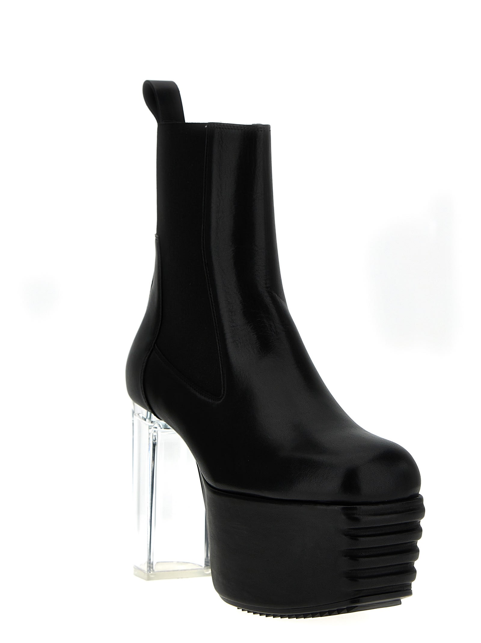 Shop Rick Owens Minimal Grill Platforms Ankle Boots In Black