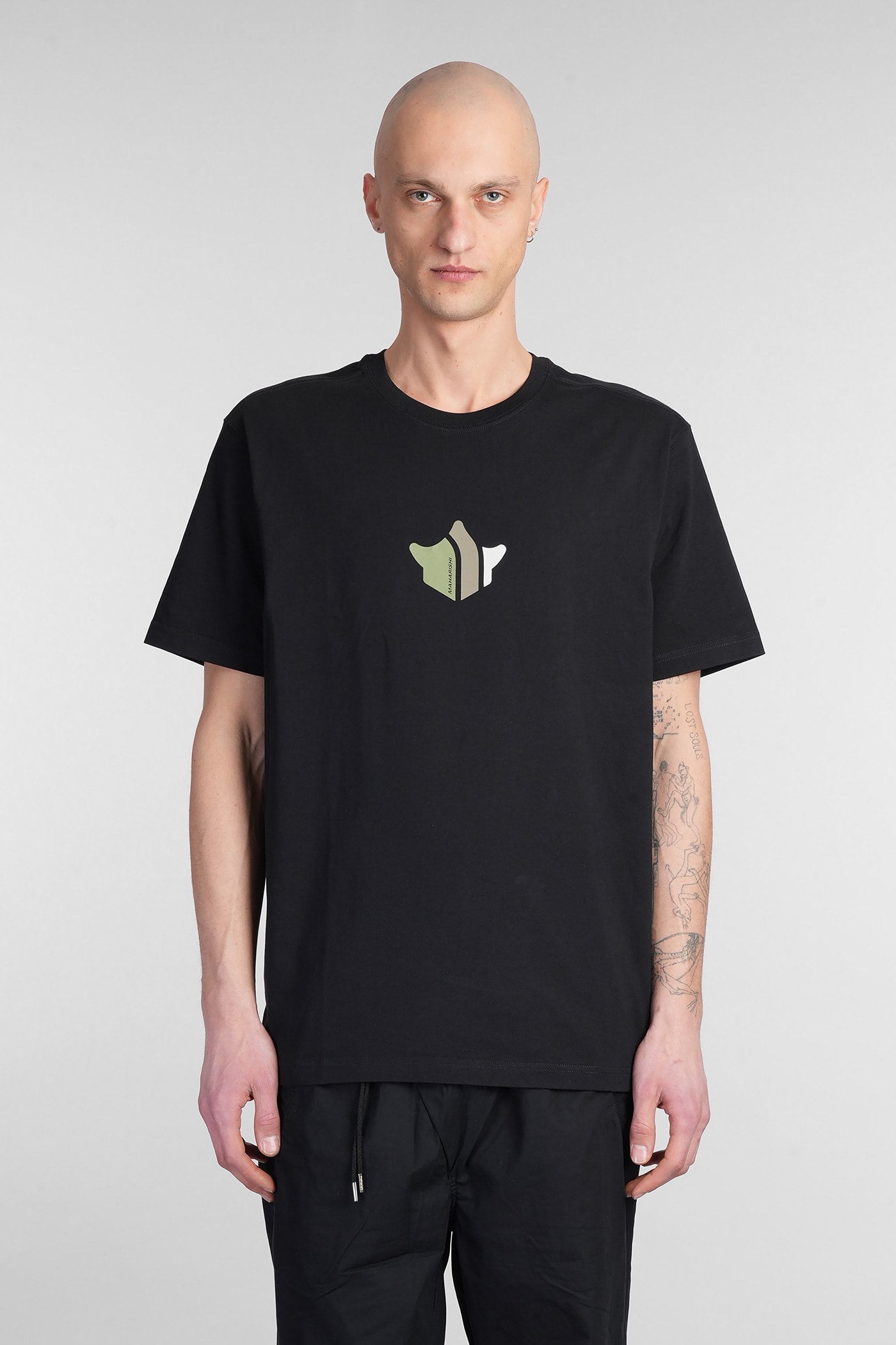 T-shirt In Black Cotton