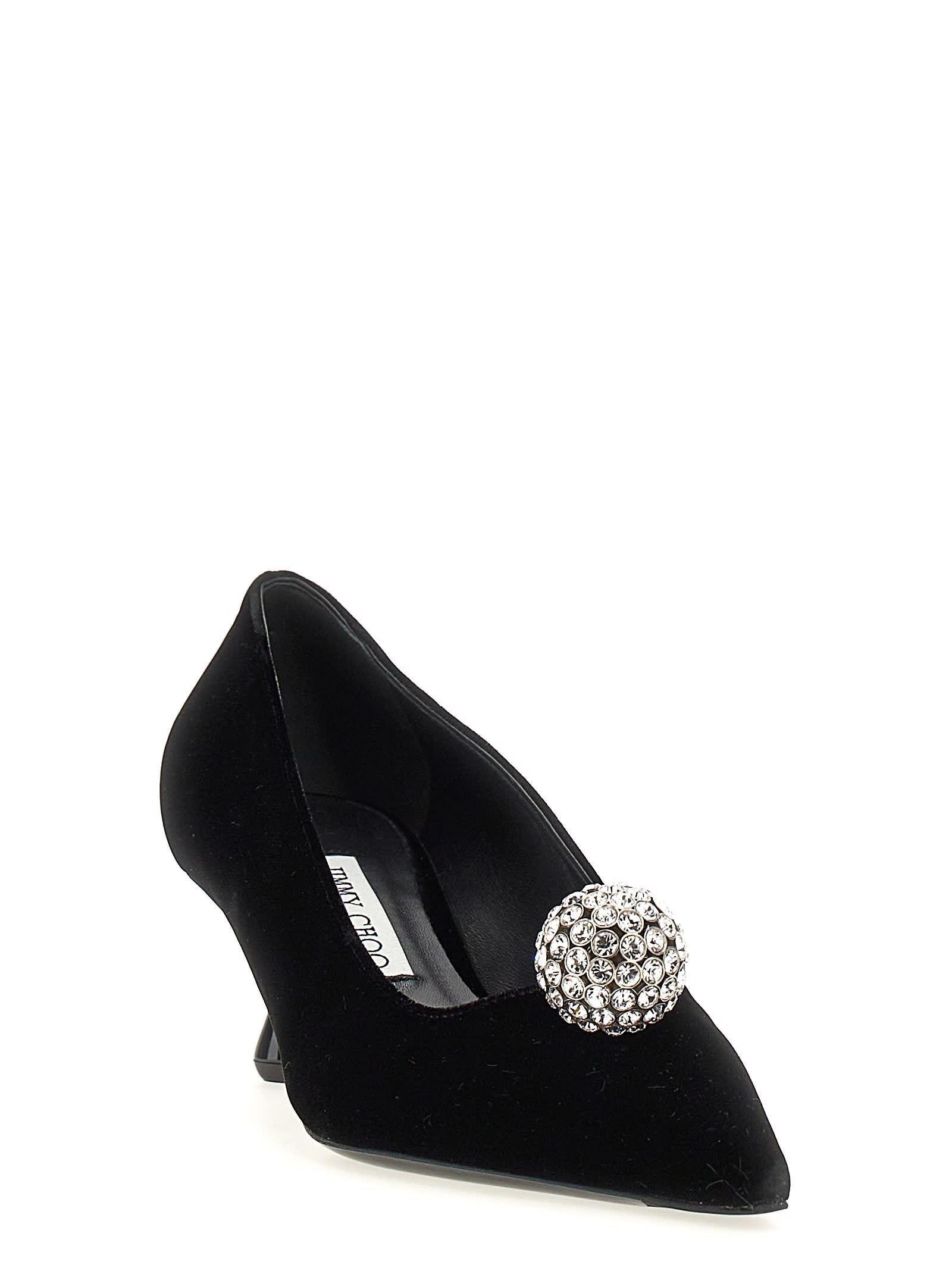 Jimmy Choo Orb 50 Crystal-embellished Velvet Pumps