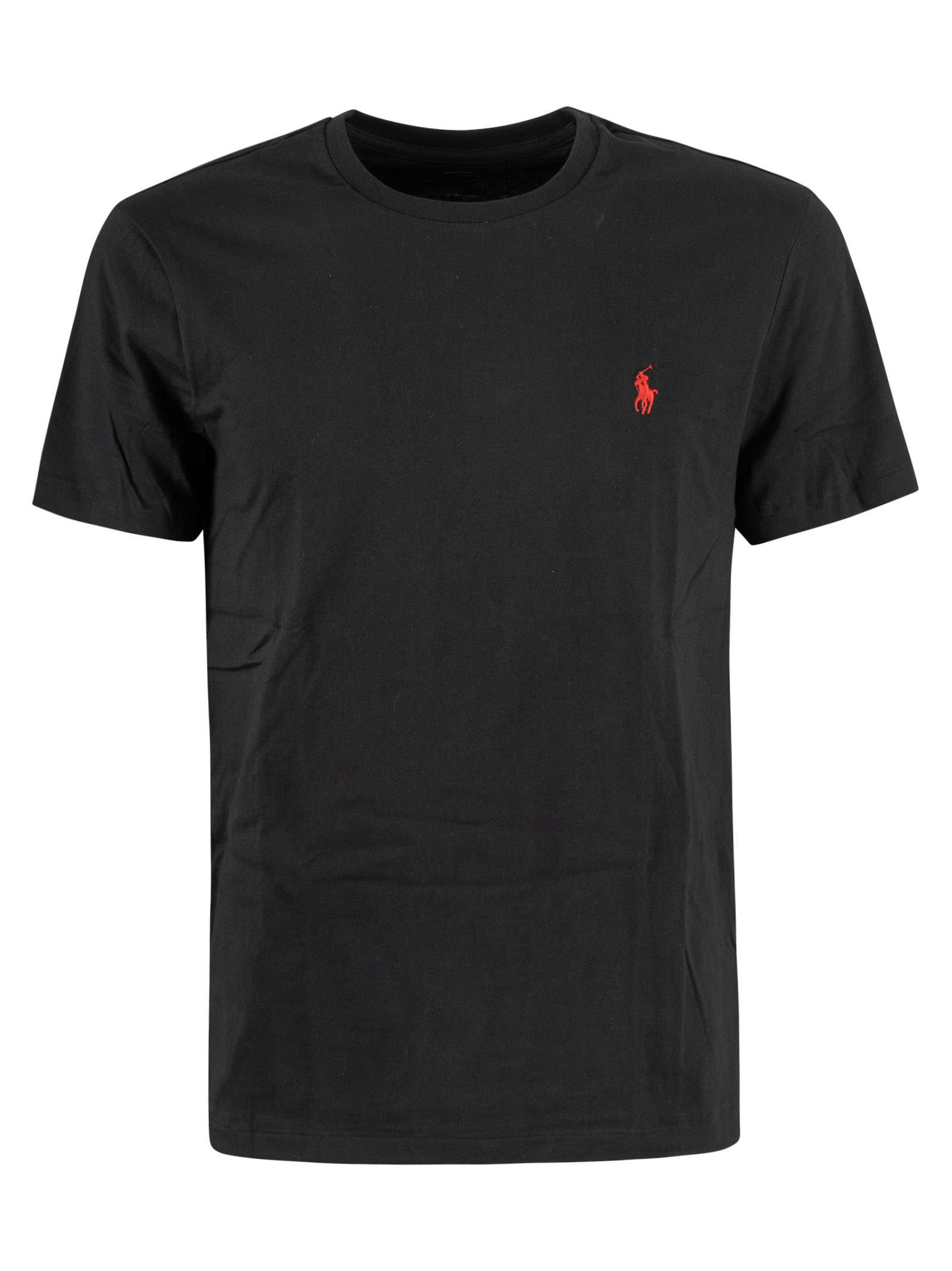Shop Ralph Lauren Logo Embroidered Regular T-shirt In Rl Black