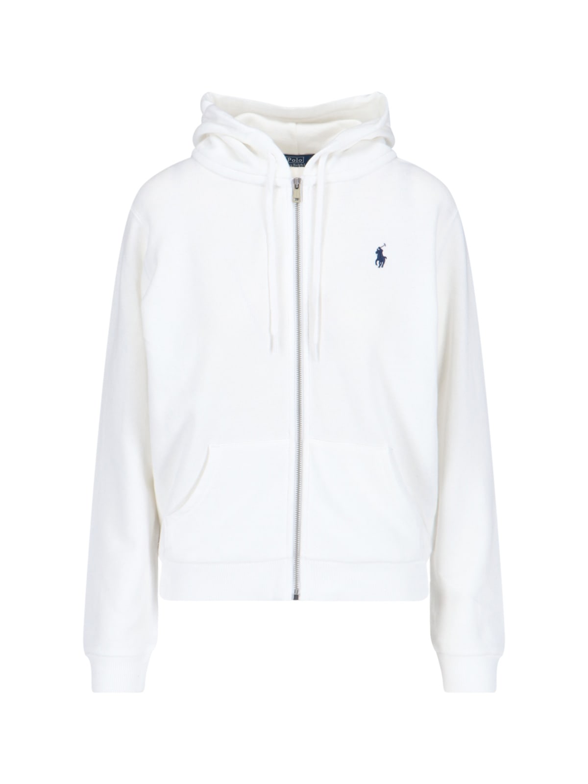 Ralph Lauren Logo Zip Sweatshirt In White