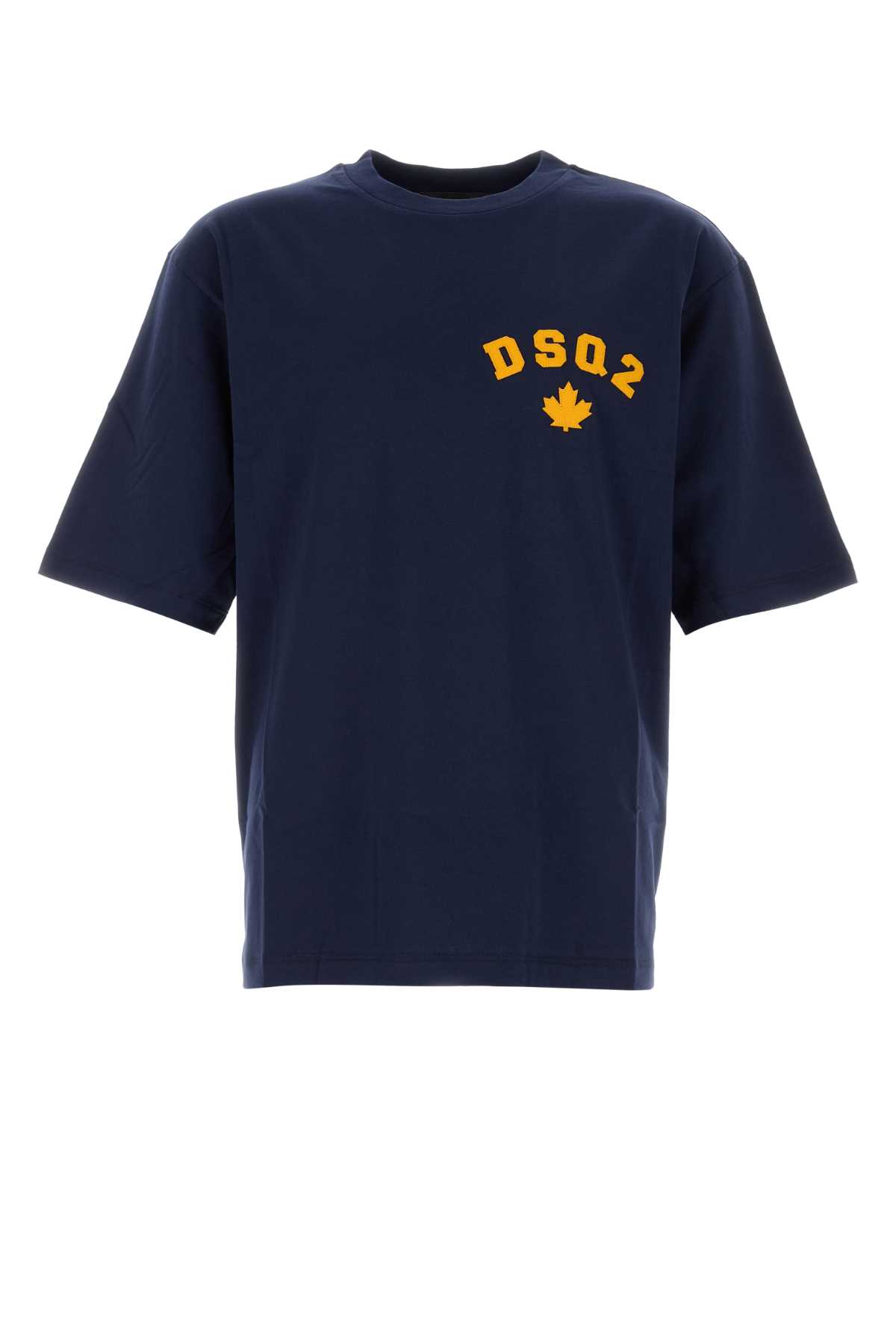 Shop Dsquared2 Navy Blue Cotton Oversize T-shirt In Bluenavy