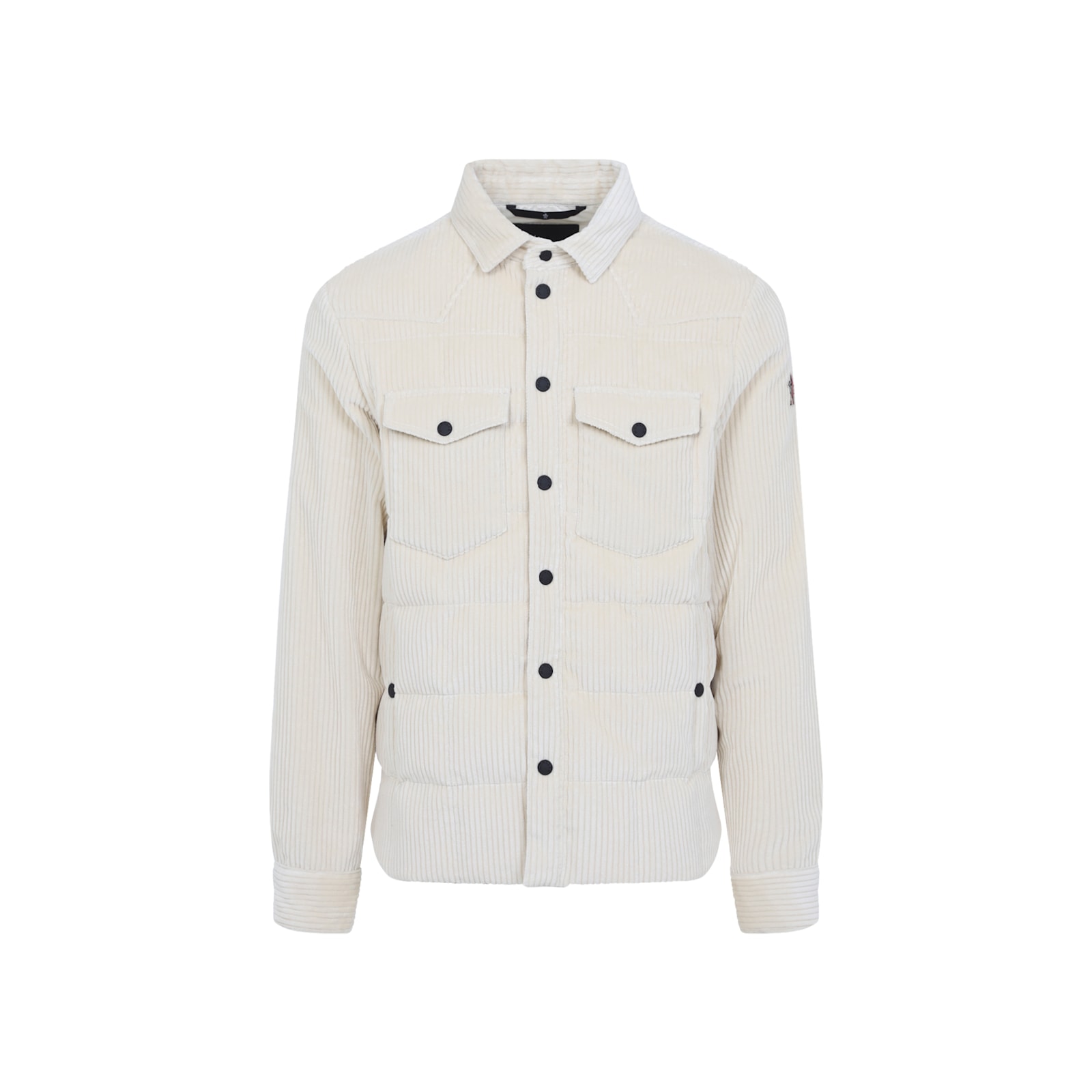 Moncler Grenoble Miscellaneous White Cotton Gelt Shirt Jacket In Animal Print