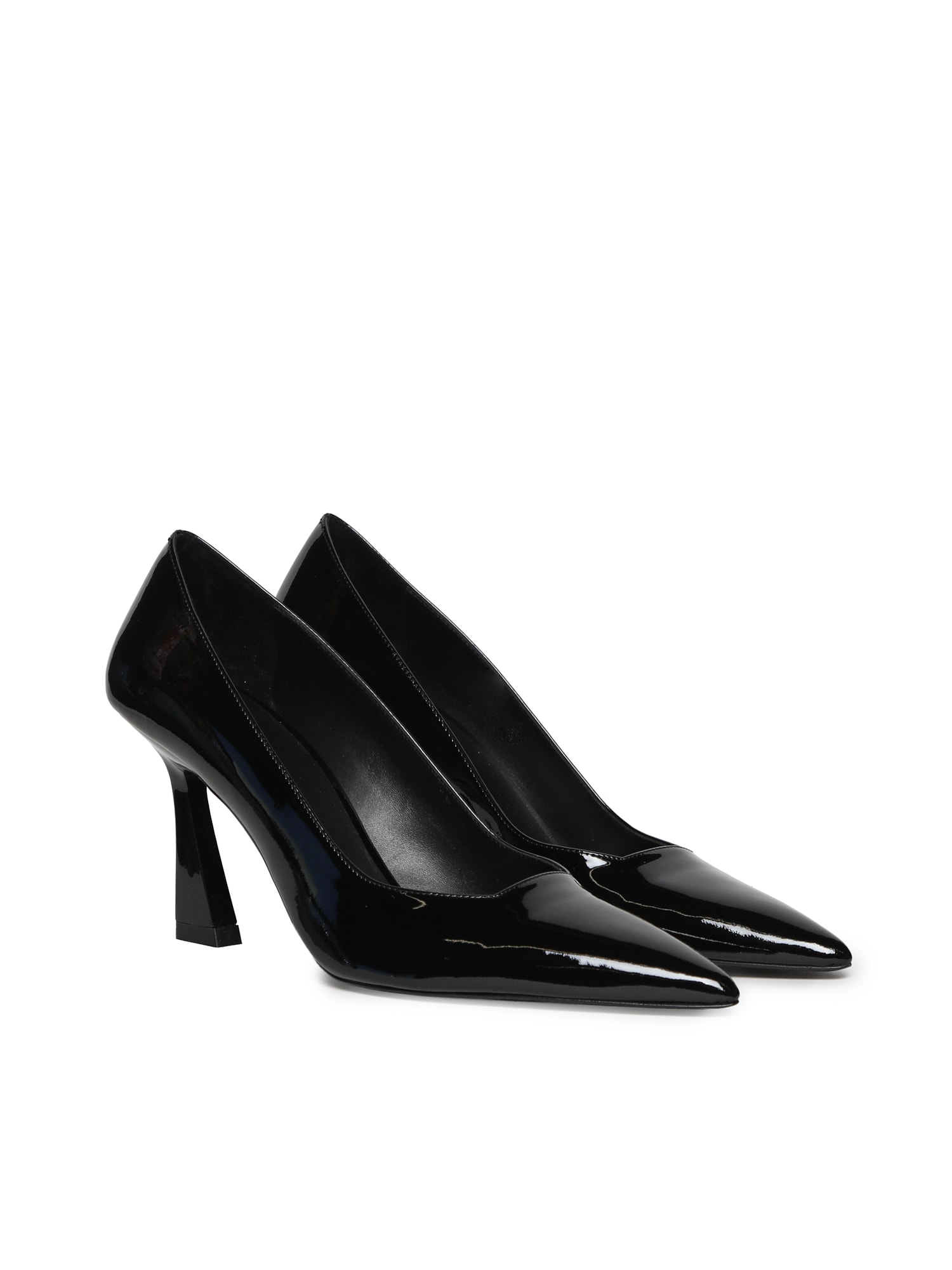 Stuart Weitzman Vinnie 85 Pumps In Black Patent Leather In Black