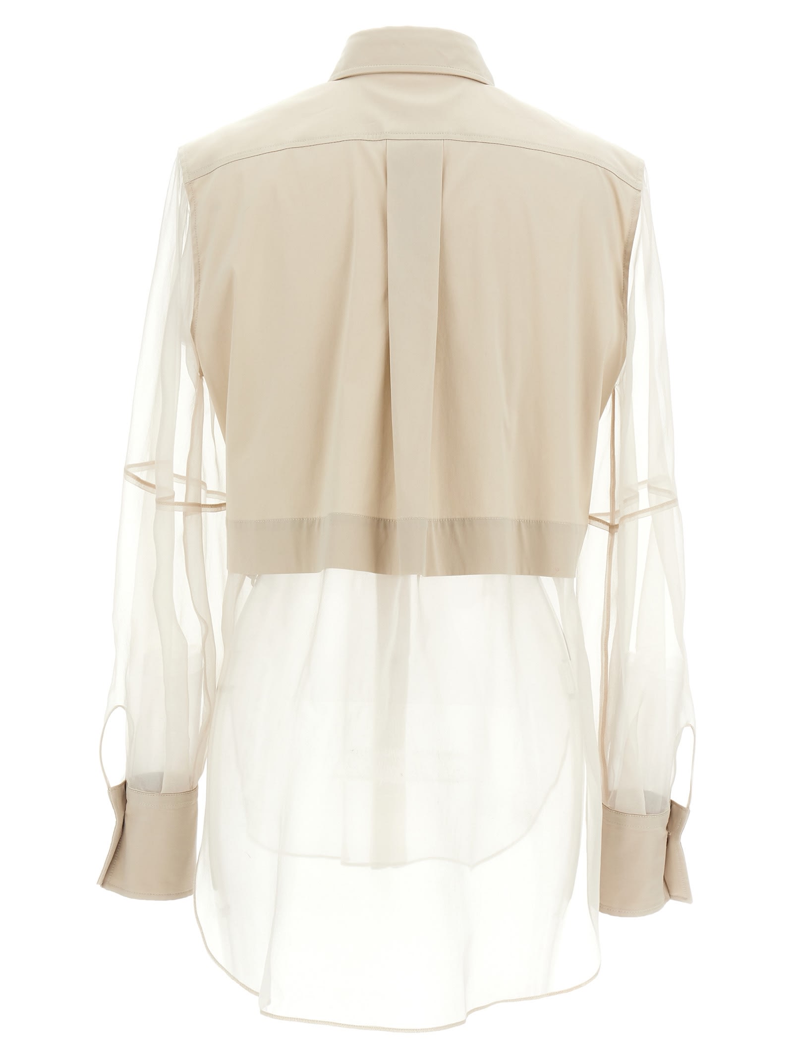 Shop Brunello Cucinelli Shiny Trims Shirt In Beige