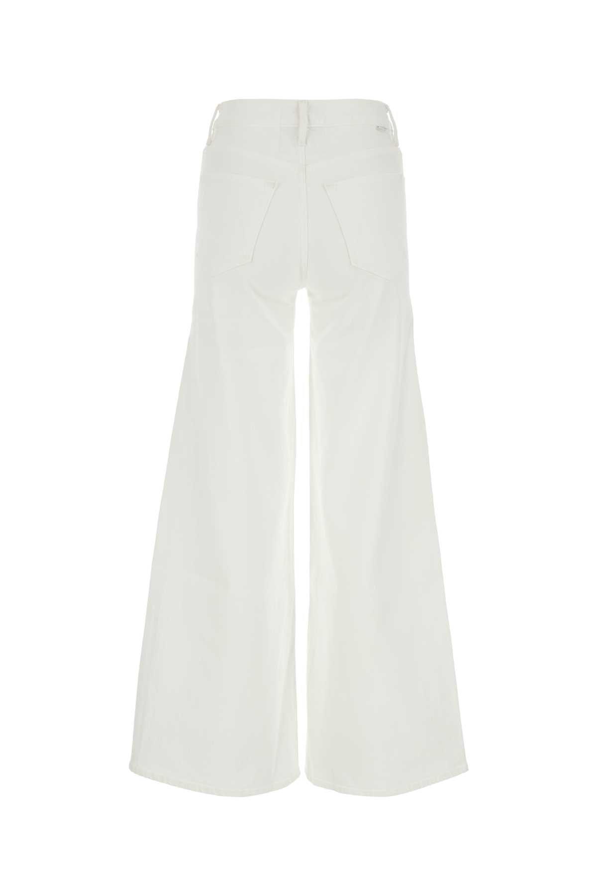 Mother White Stretch Denim Wide-leg Jeans In Theundercover