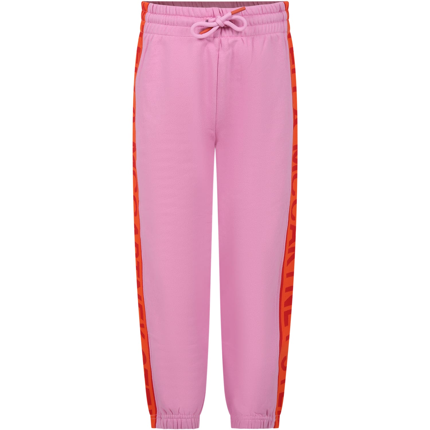 Shop Stella Mccartney Pink Trousers For Girl With Logo