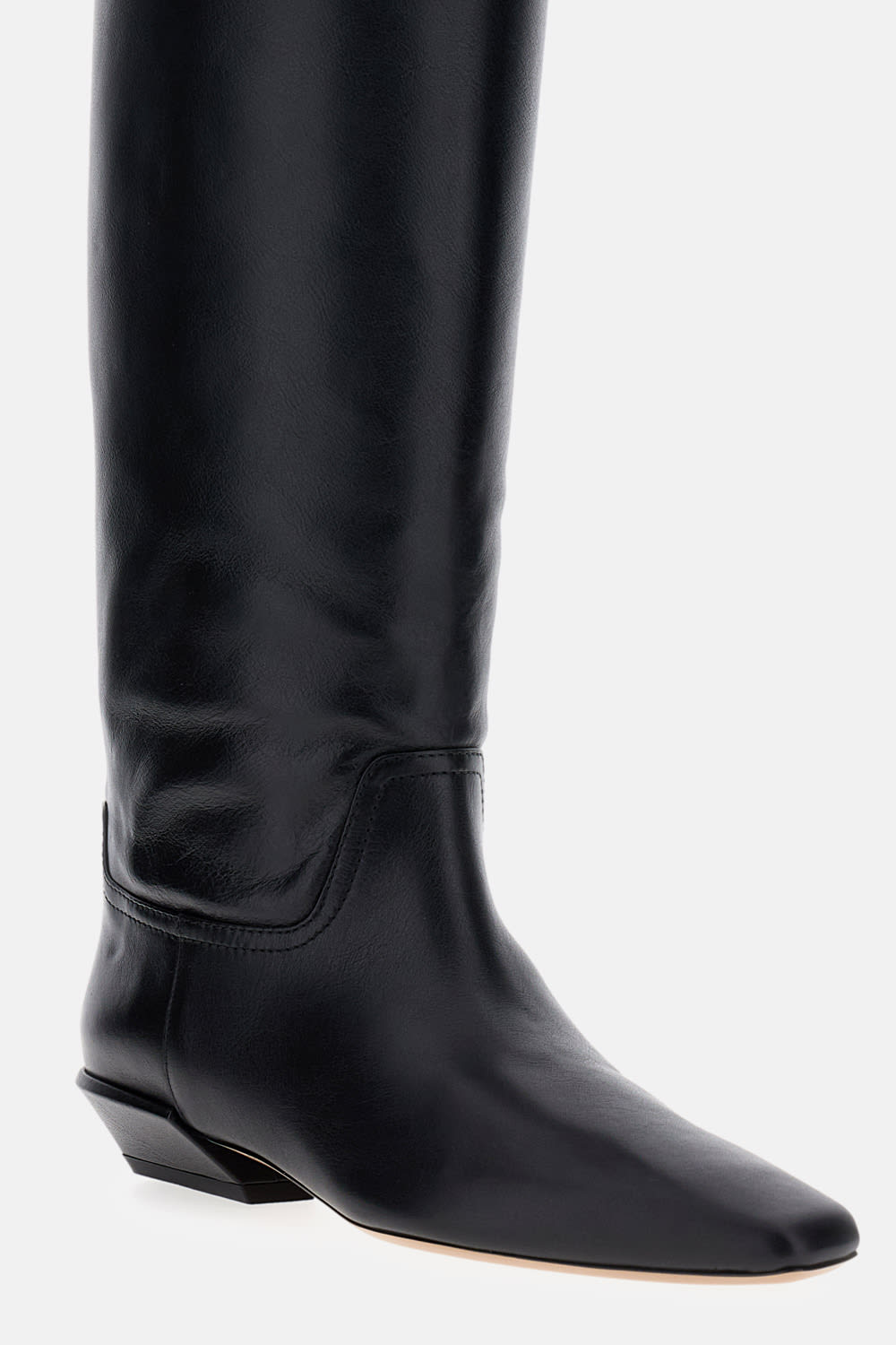 Paris Texas Leather Bettina Boots With Squared Toe In Black