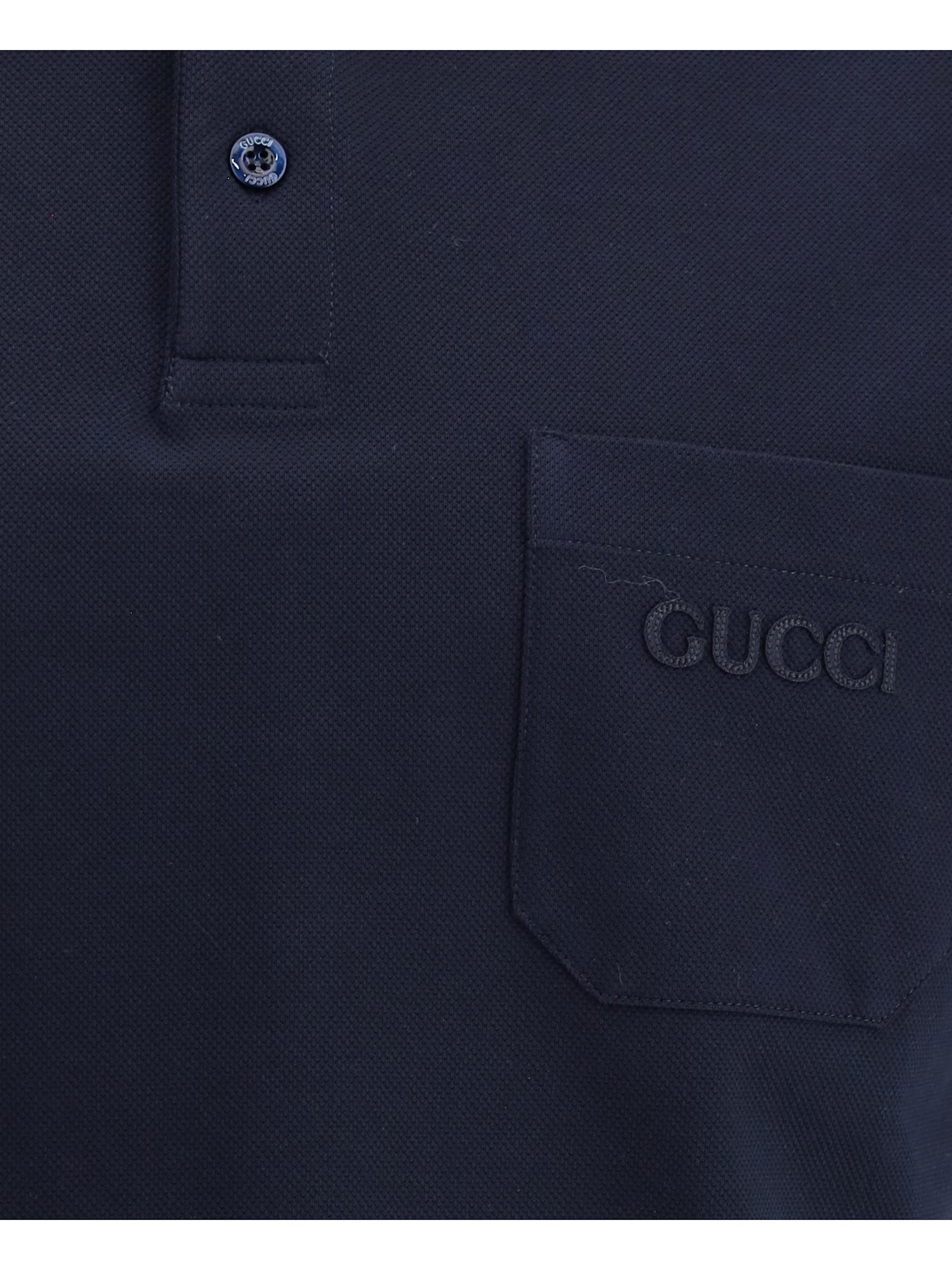 Gucci Knitted Wool Polo Shirt With Web Pattern In Black