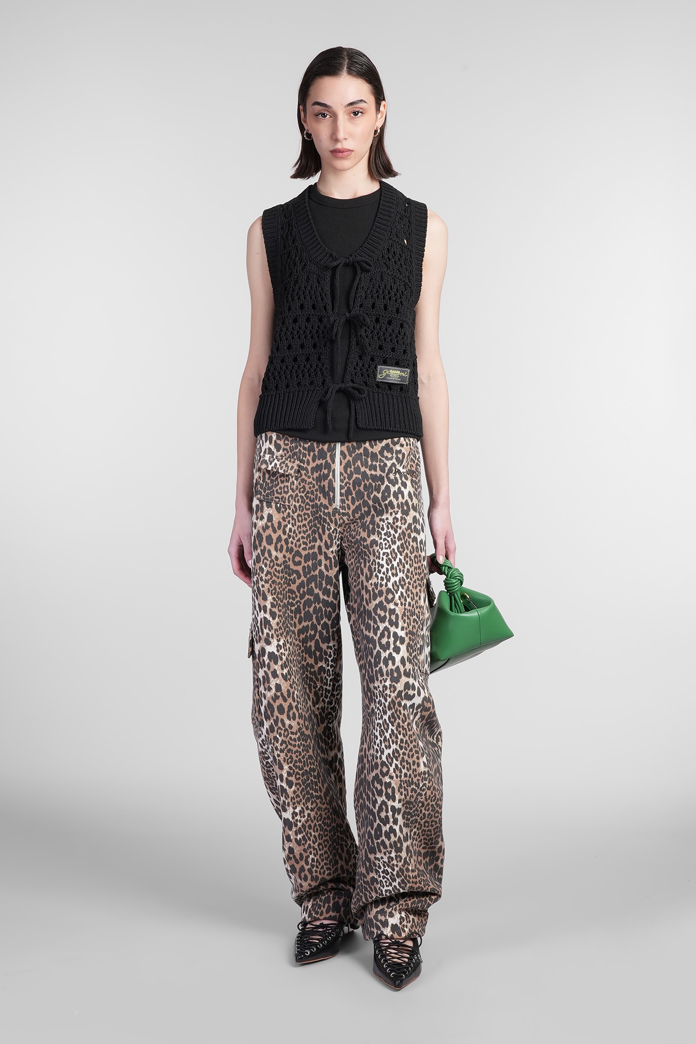 Ganni Leopard-print Trousers In Animalier