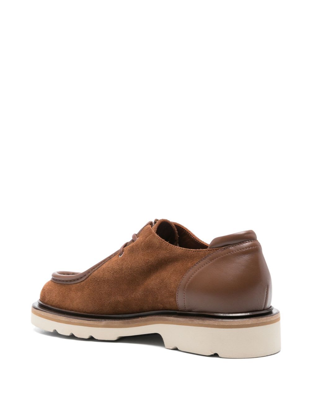 Shop Maison Kitsuné Suede Leather Derbies In Dark Brown